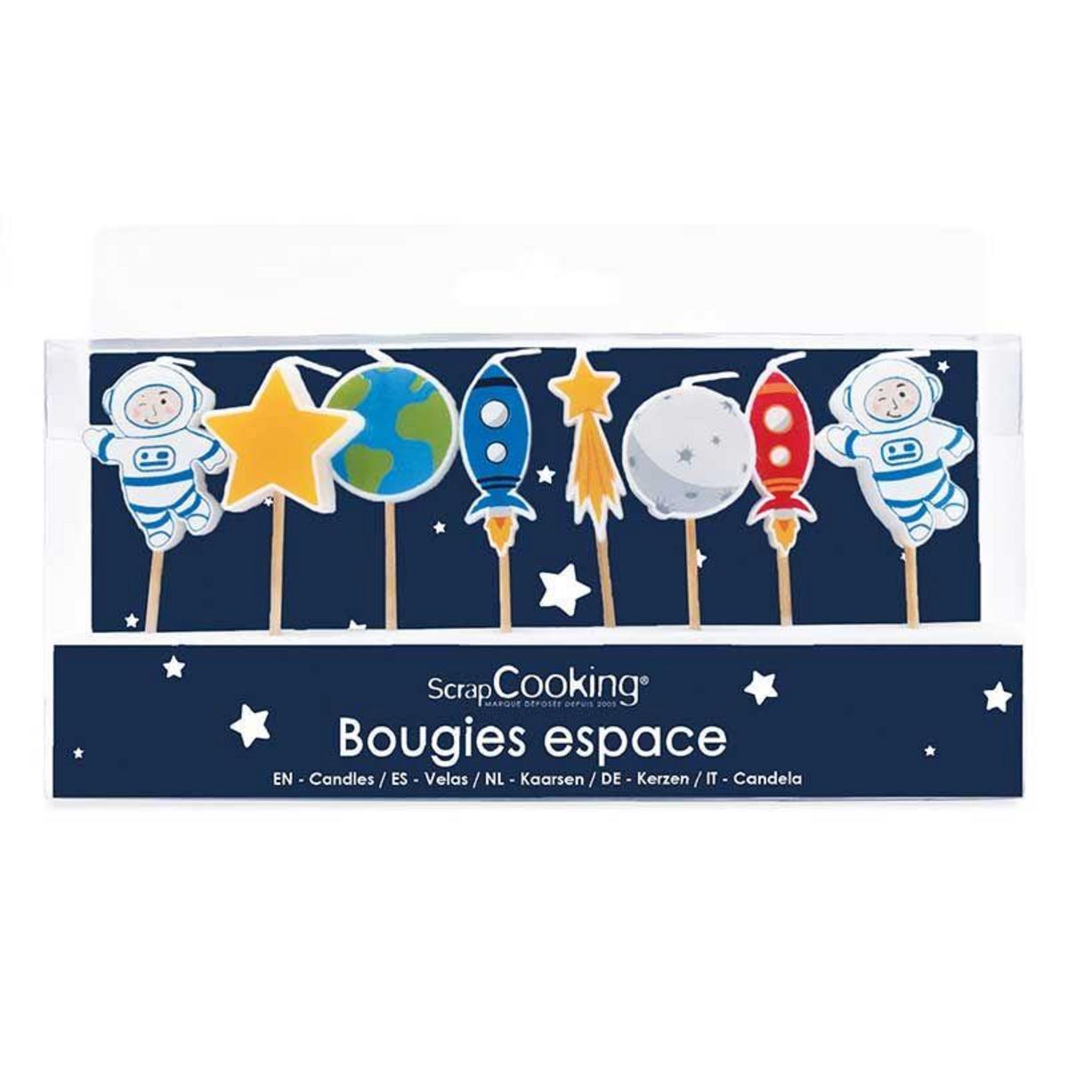 SCRAPCOOKING 8 bougies d'anniversaire espace et galaxie