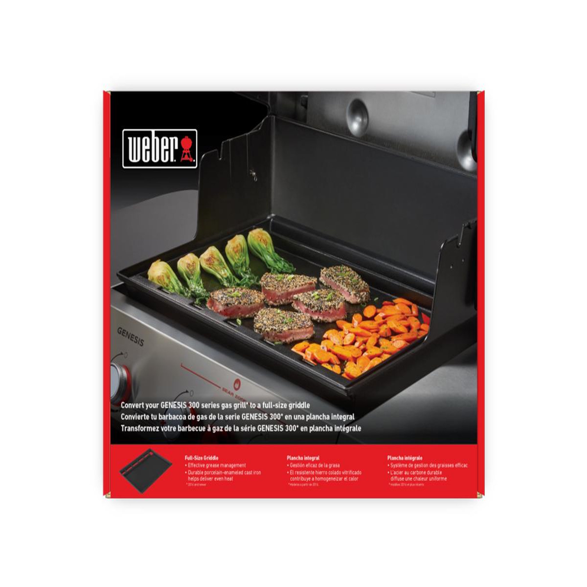 Voir la diapositive 4 : Weber Plancha pour barbecue grand format pour genesis 3 bruleurs