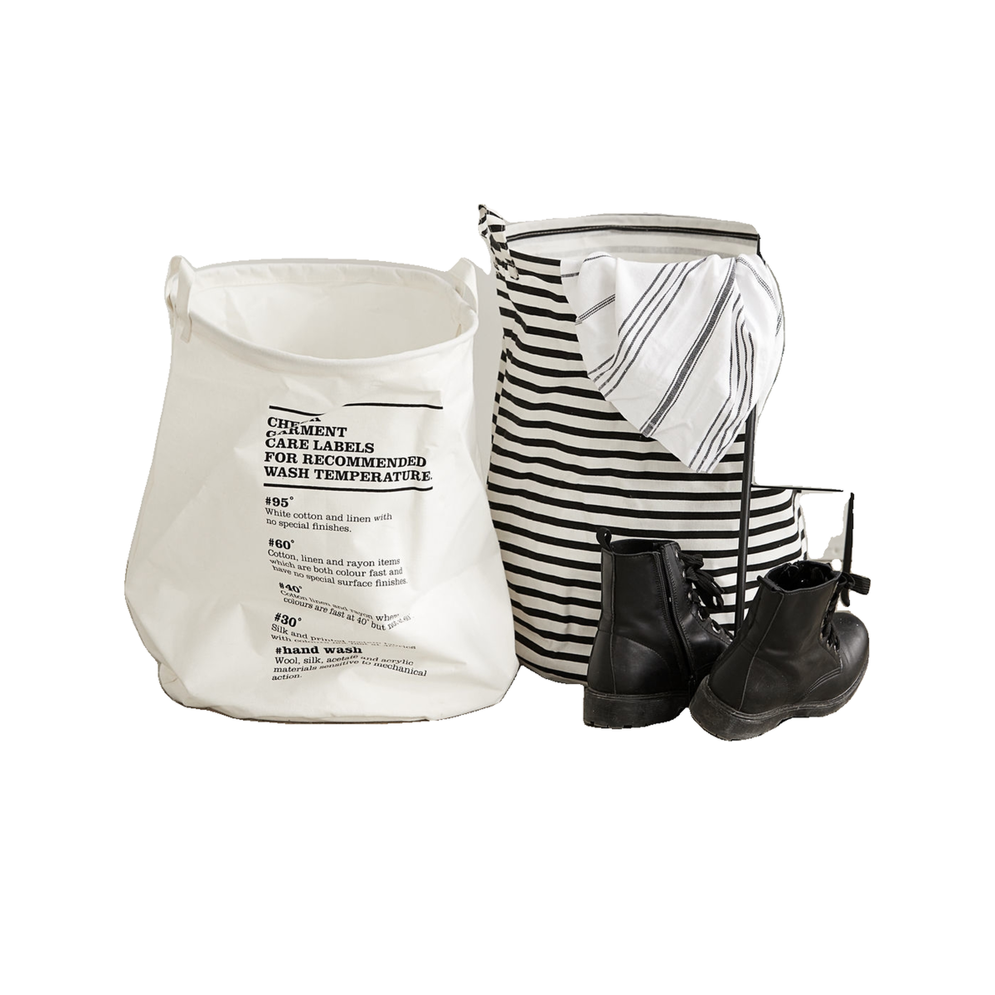 Voir la diapositive 4 : HOUSE DOCTOR Panier à linge House Doctor stripes noir/blanc