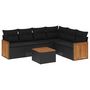 Voir la diapositive 2 : VIDAXL Salon de jardin 7 pcs avec coussins noir resine tressee