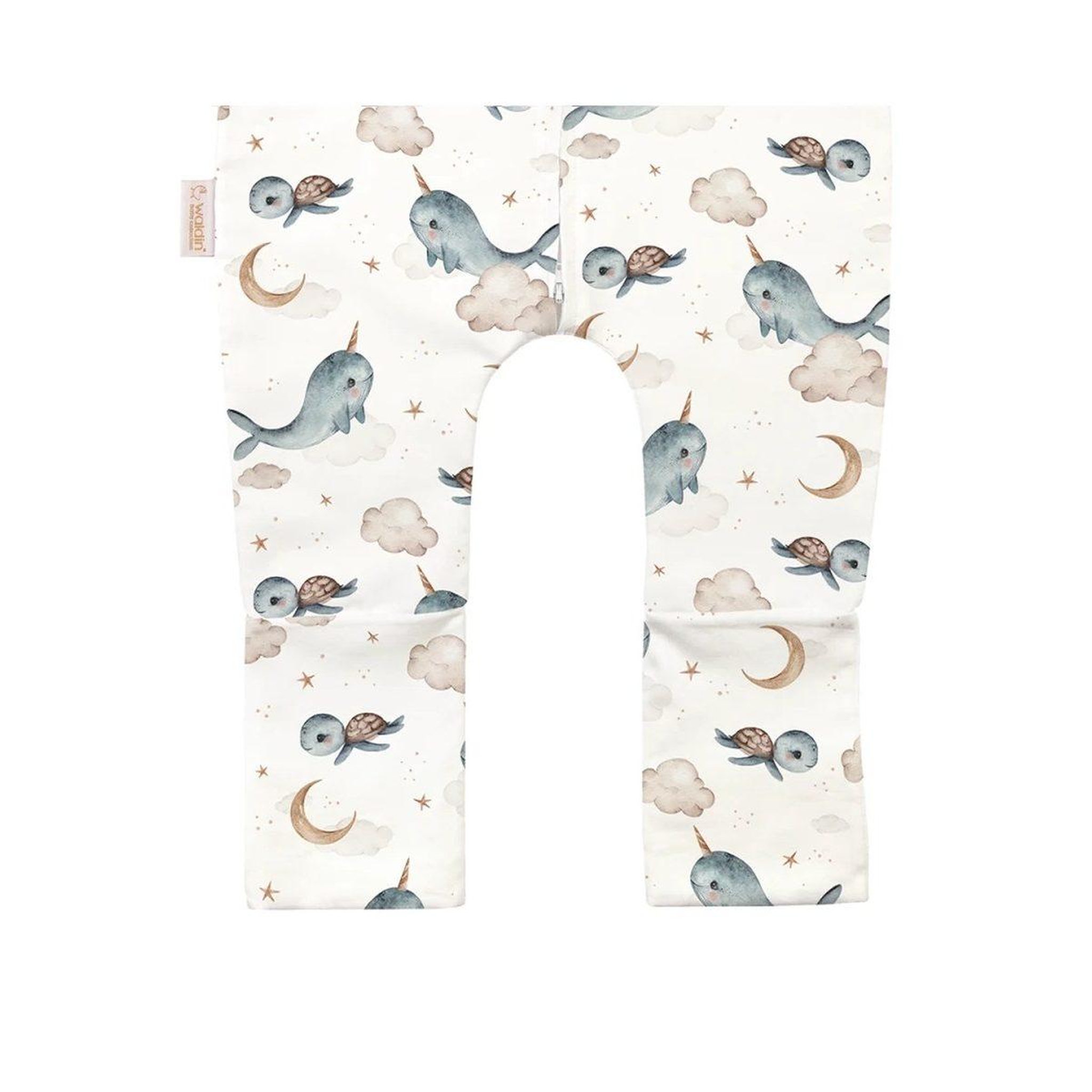 Voir la diapositive 2 : WALDIN Gigoteuse à jambes en coton - taille M (3-4 ans) - motif baleine, blanc