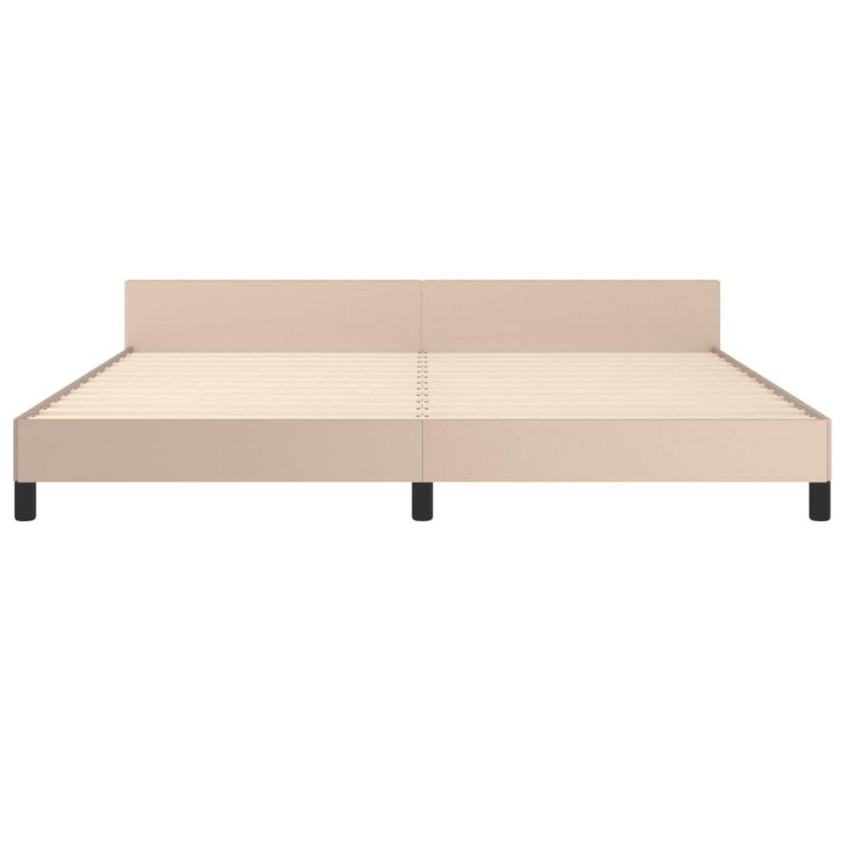 VIDAXL Cadre de lit avec tete de lit sans matelas cappuccino 200x200cm