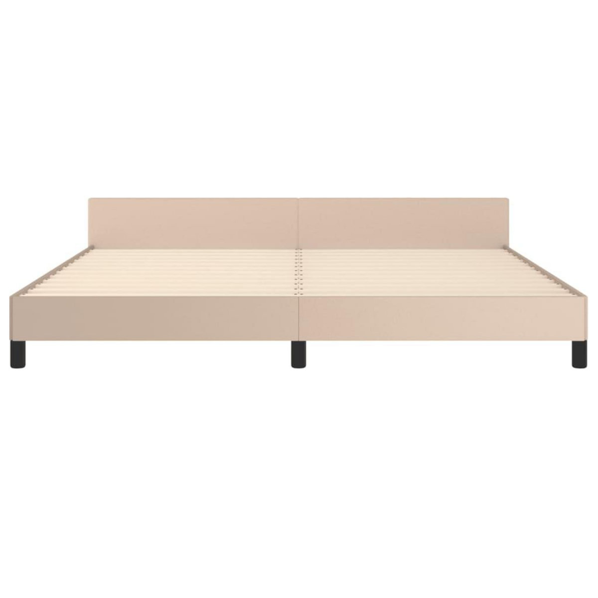 VIDAXL Cadre de lit avec tete de lit sans matelas cappuccino 200x200cm
