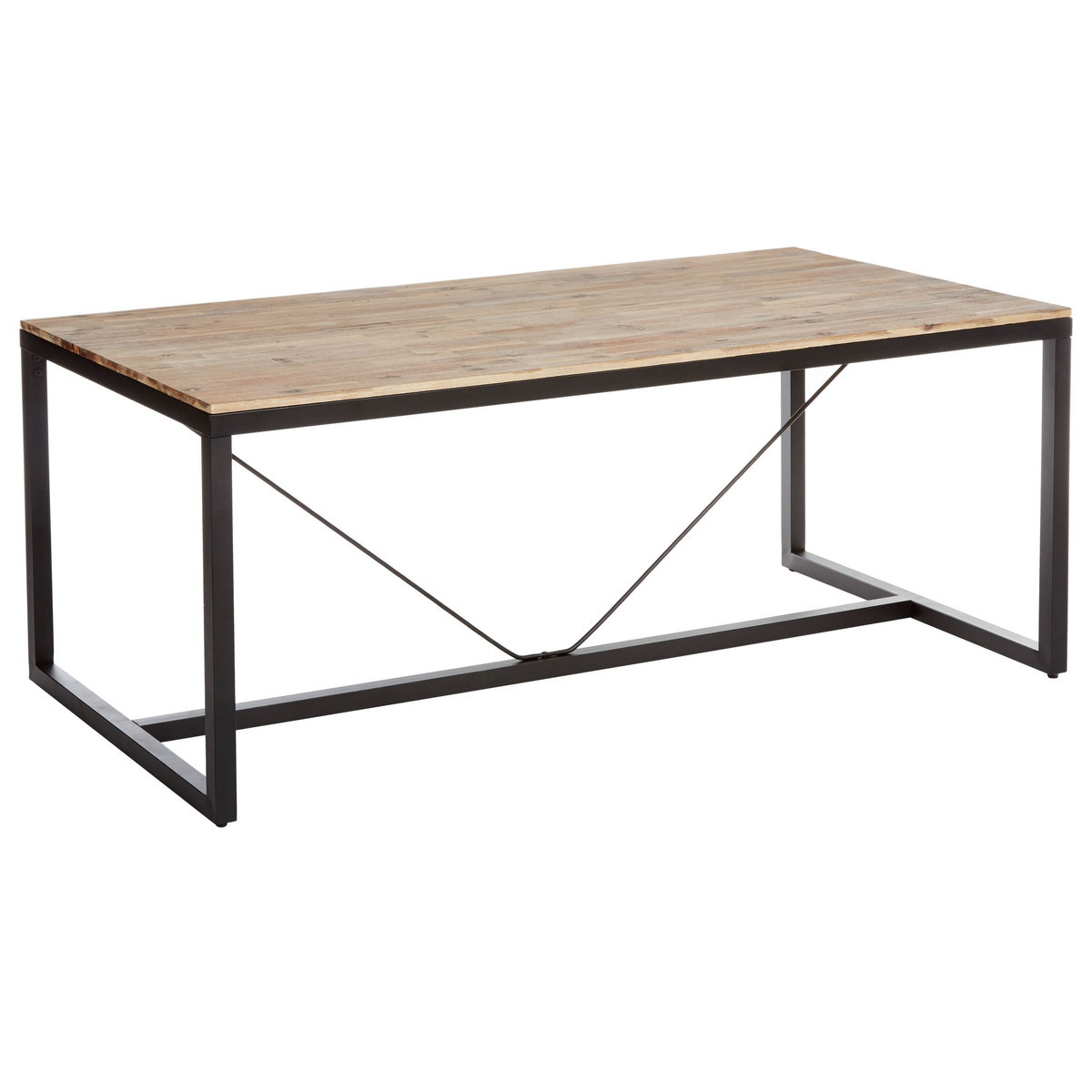 ATMOSPHERA Table de séjour salle à manger fixe pieds métal L180cm ELEORA