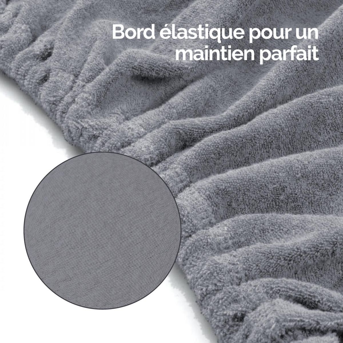 VIVEZEN Drap housse de protection en éponge pour coussin demi-rond 66 cm x 22 cm x 12 cm de table de massage - Gris
