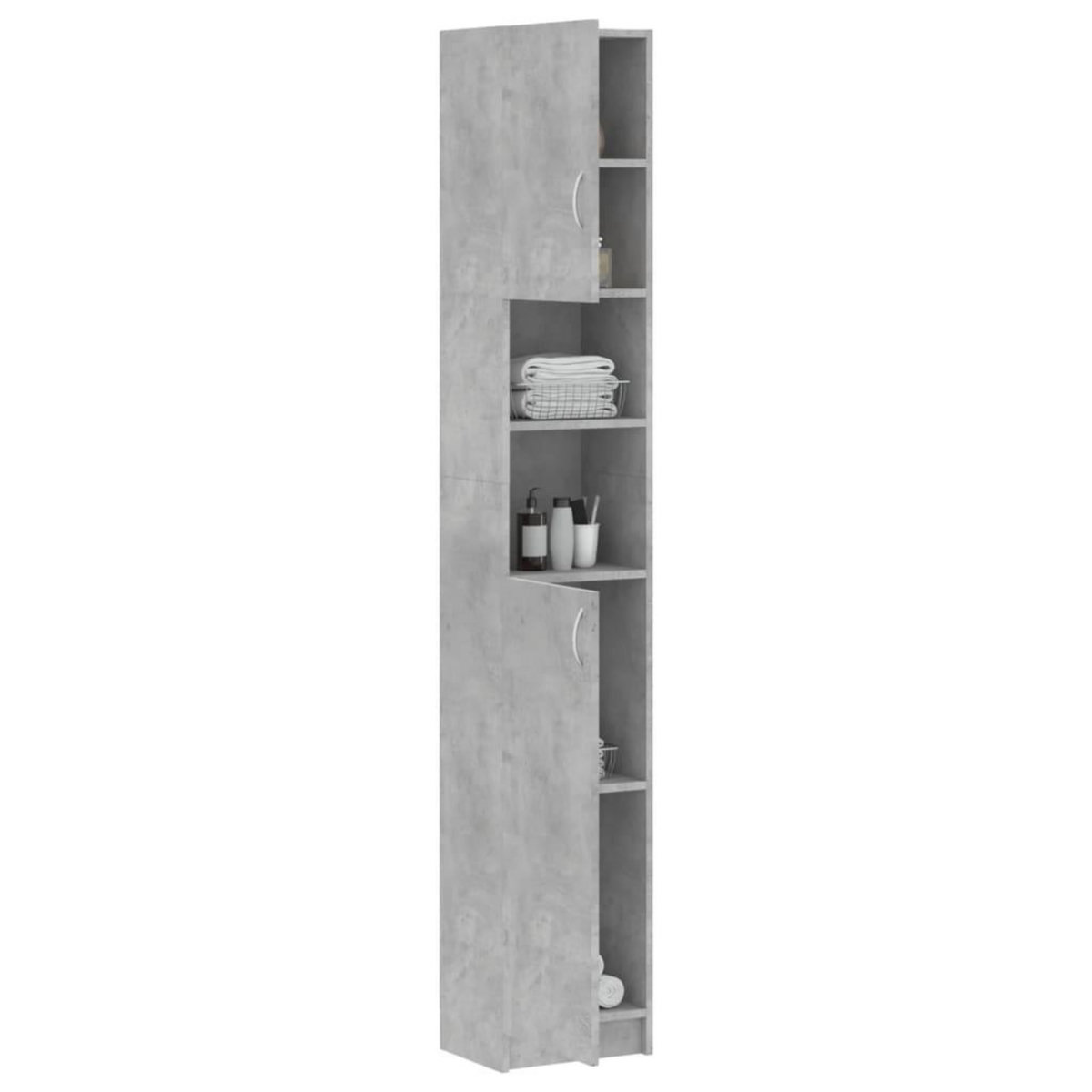 VIDAXL Armoire salle de bain Gris beton 32x25,5x190 cm Bois ingenierie