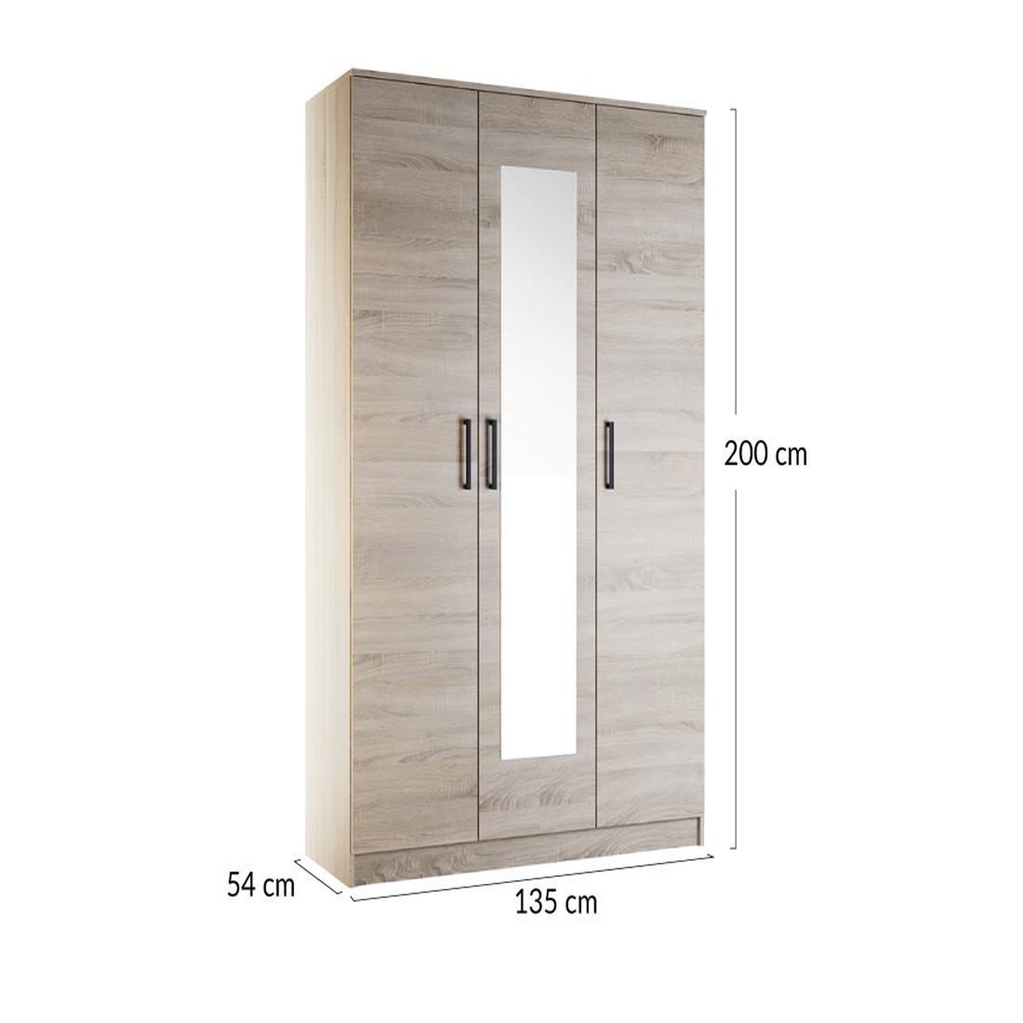 Voir la diapositive 4 : BEST MOBILIER Hayato - armoire - effet bois - 135 cm