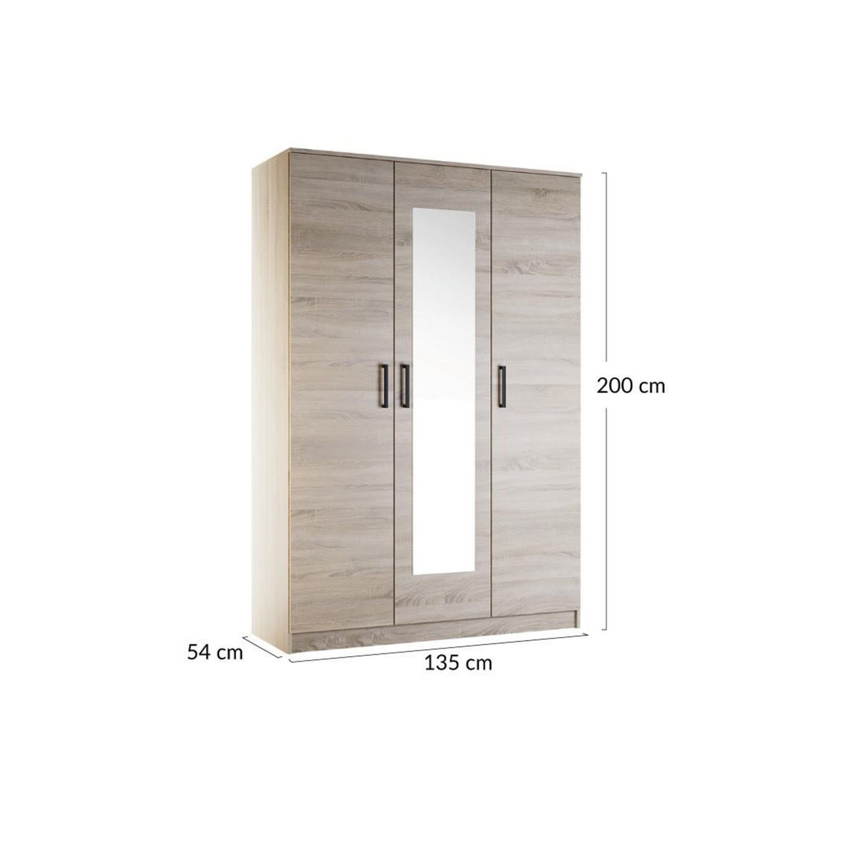 BEST MOBILIER Hayato - armoire - effet bois - 135 cm