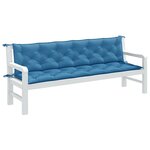 VIDAXL Coussins de banc de jardin lot de 2 bleu melange tissu