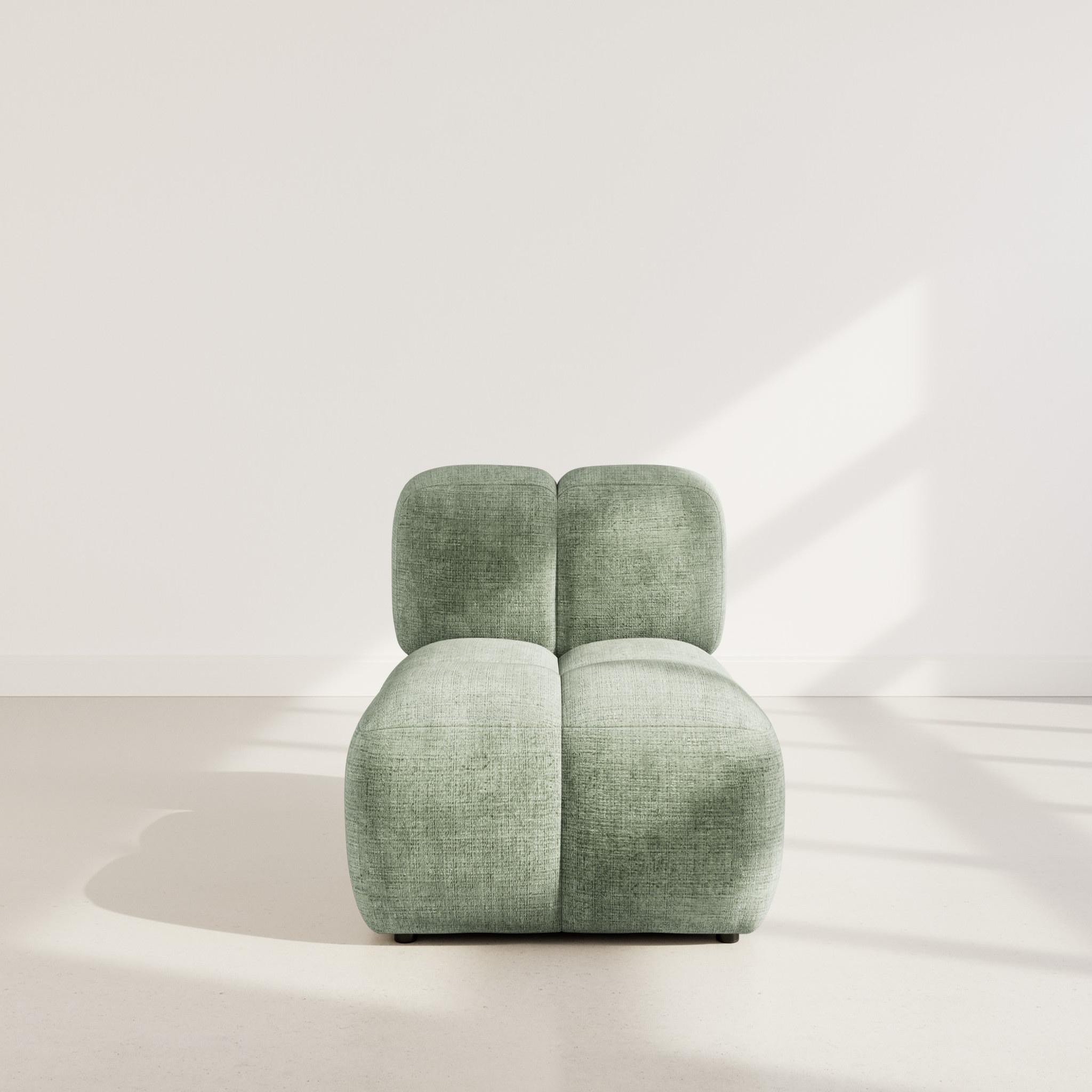 Voir la diapositive 2 : LISA DESIGN Grace - module d'assise en velours texturé
