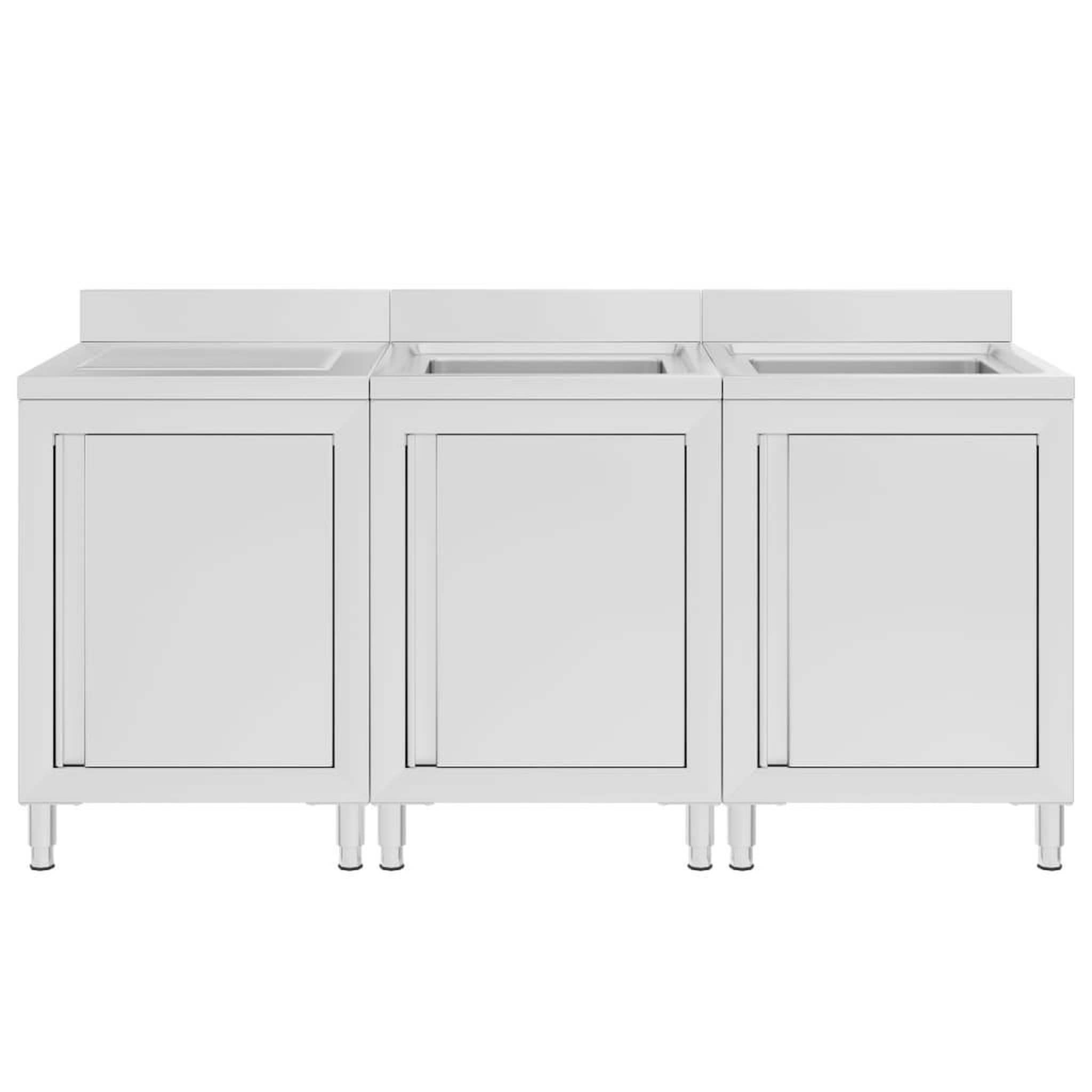 Voir la diapositive 3 : VIDAXL Evier de cuisine commercial 180x60x96 cm Acier inoxydable