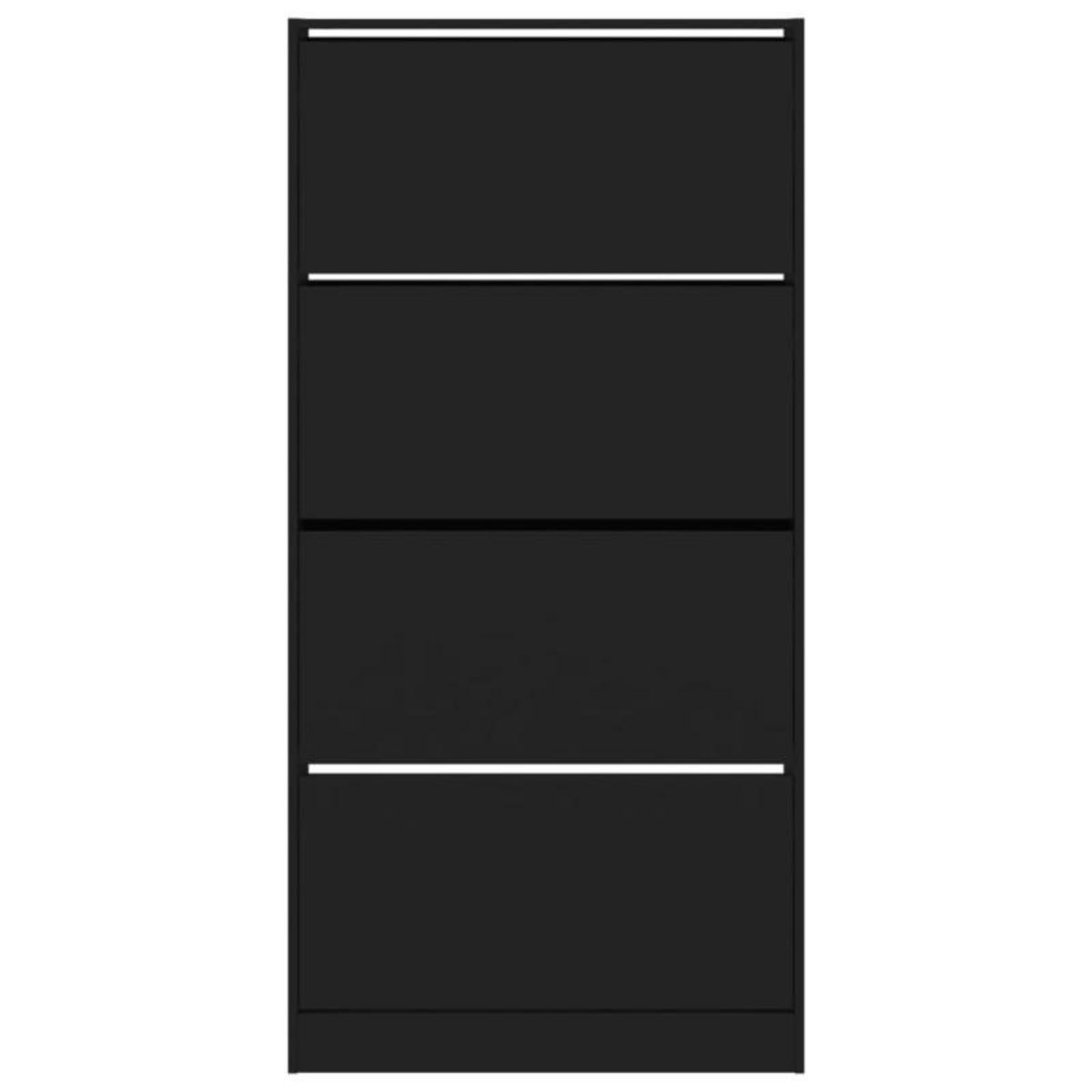 VIDAXL Armoire à chaussures 4 tiroirs rabattables noir 80x21x163,5 cm