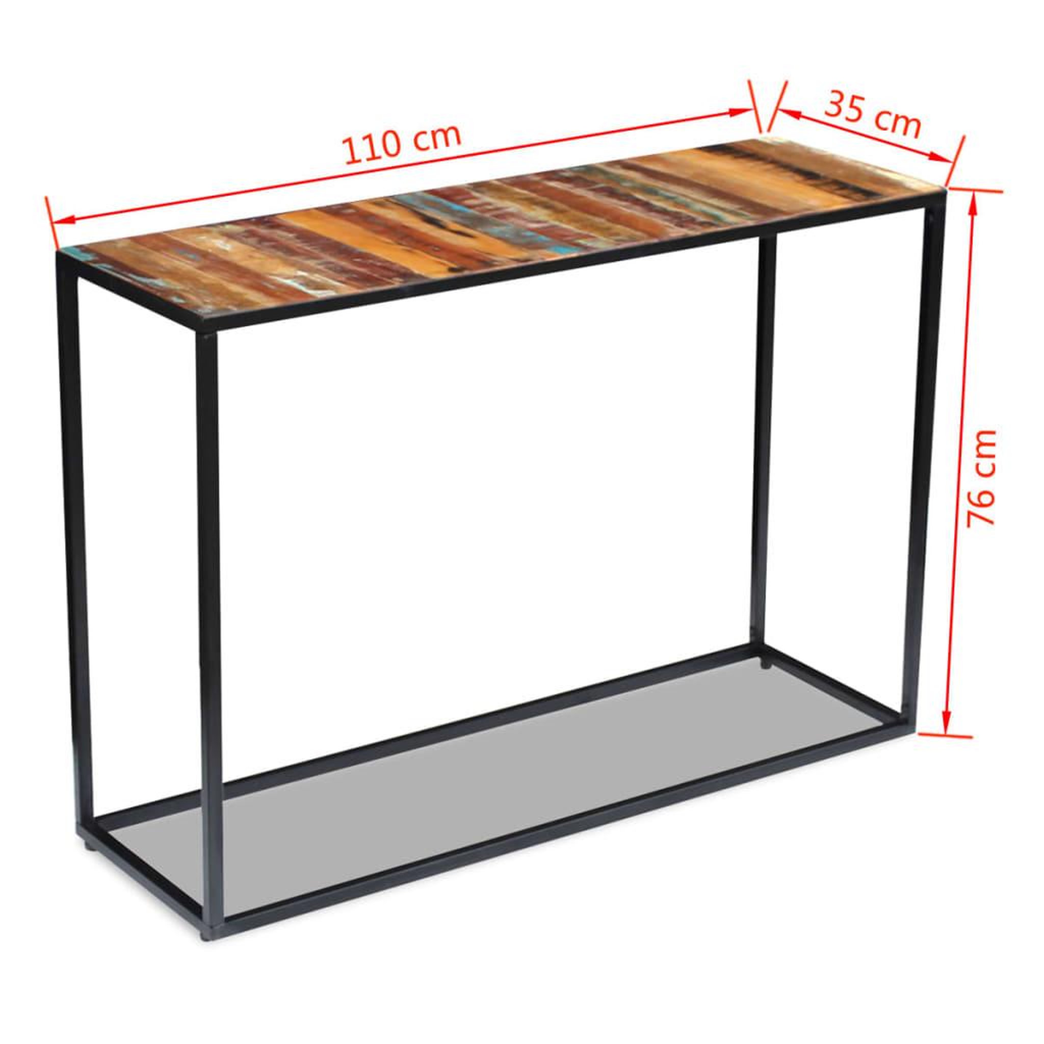 Voir la diapositive 6 : VIDAXL Table console bois de recuperation massif 110x35x76 cm
