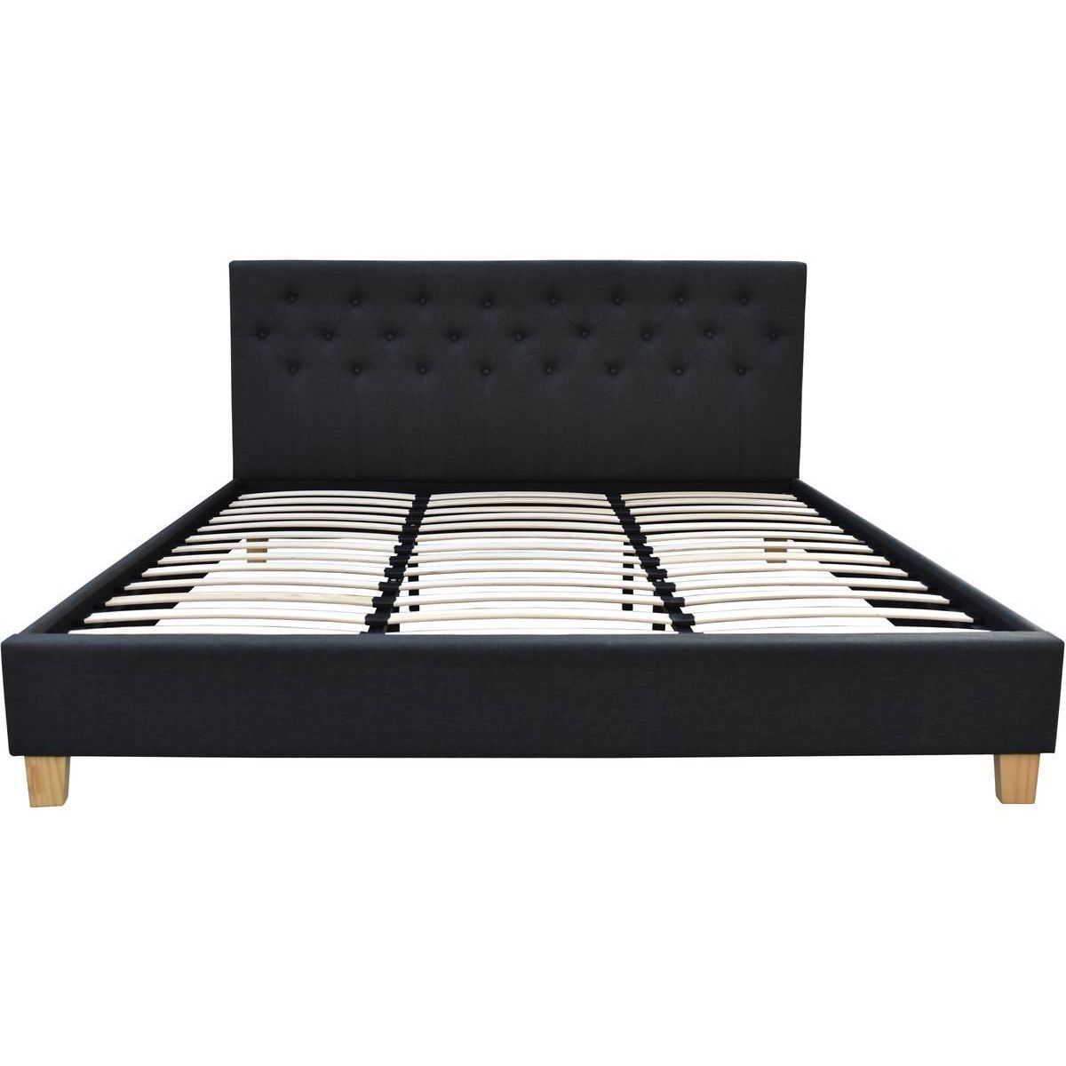 Habitat et Jardin Lit  Emmy  - 180 x 200 cm - Gris foncé