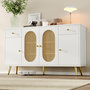 Voir la diapositive 4 : MERAX Buffet 4 porte(s) 2 tiroir(s) - 140 cm blanc panneau de particules