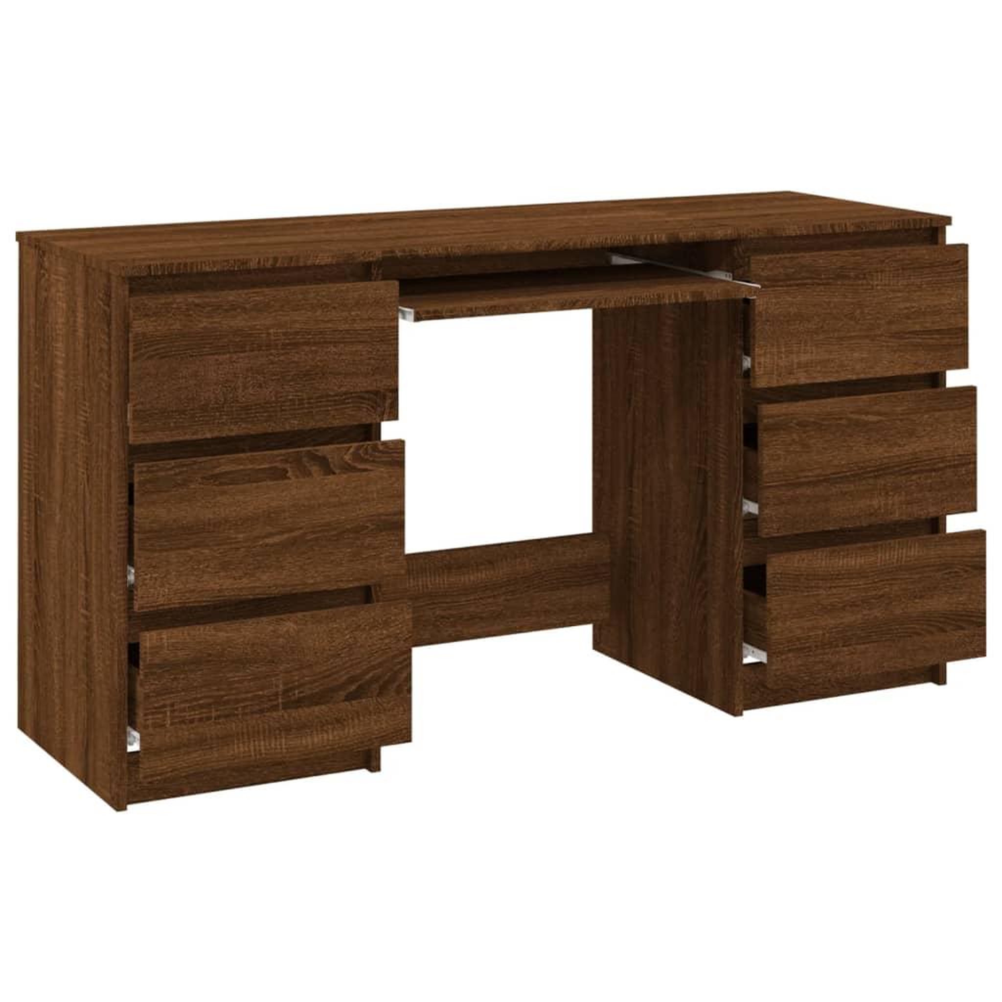 Voir la diapositive 5 : VIDAXL Bureau Chene marron 140x50x77 cm Bois d'ingenierie