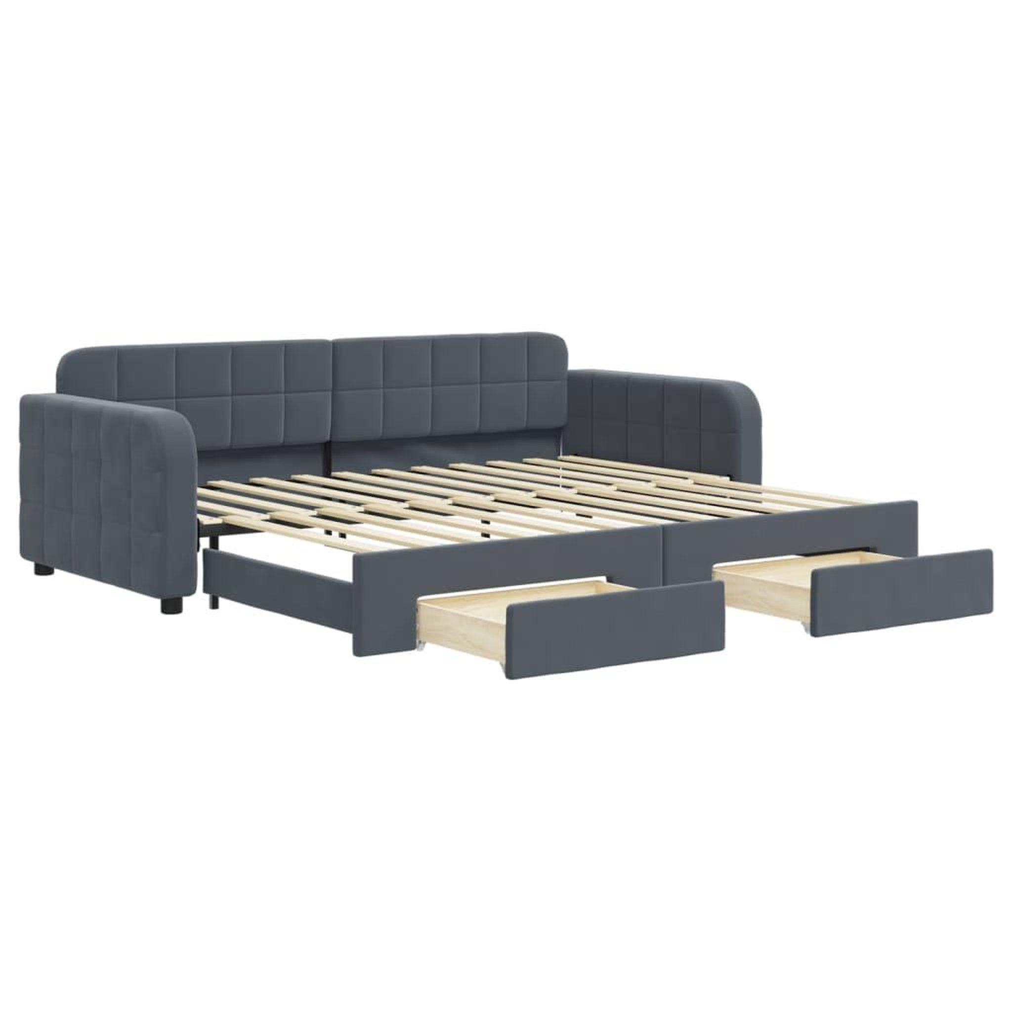 Voir la diapositive 2 : VIDAXL Lit de jour avec gigogne et tiroirs sans matelas 90x200 cm