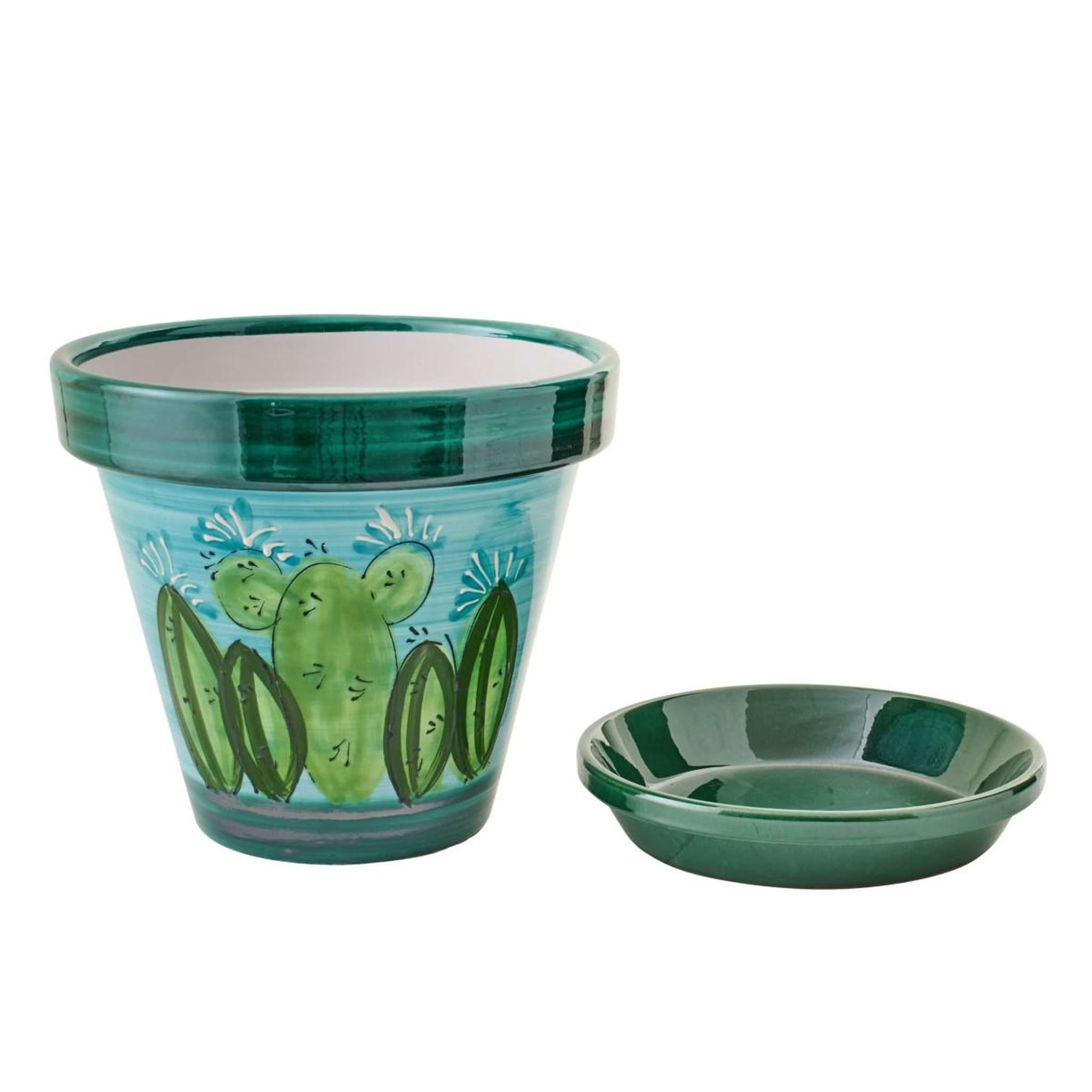 Voir la diapositive 2 : J-LINE Cache-pot avec soucoupe  thurman  35cm multicolore