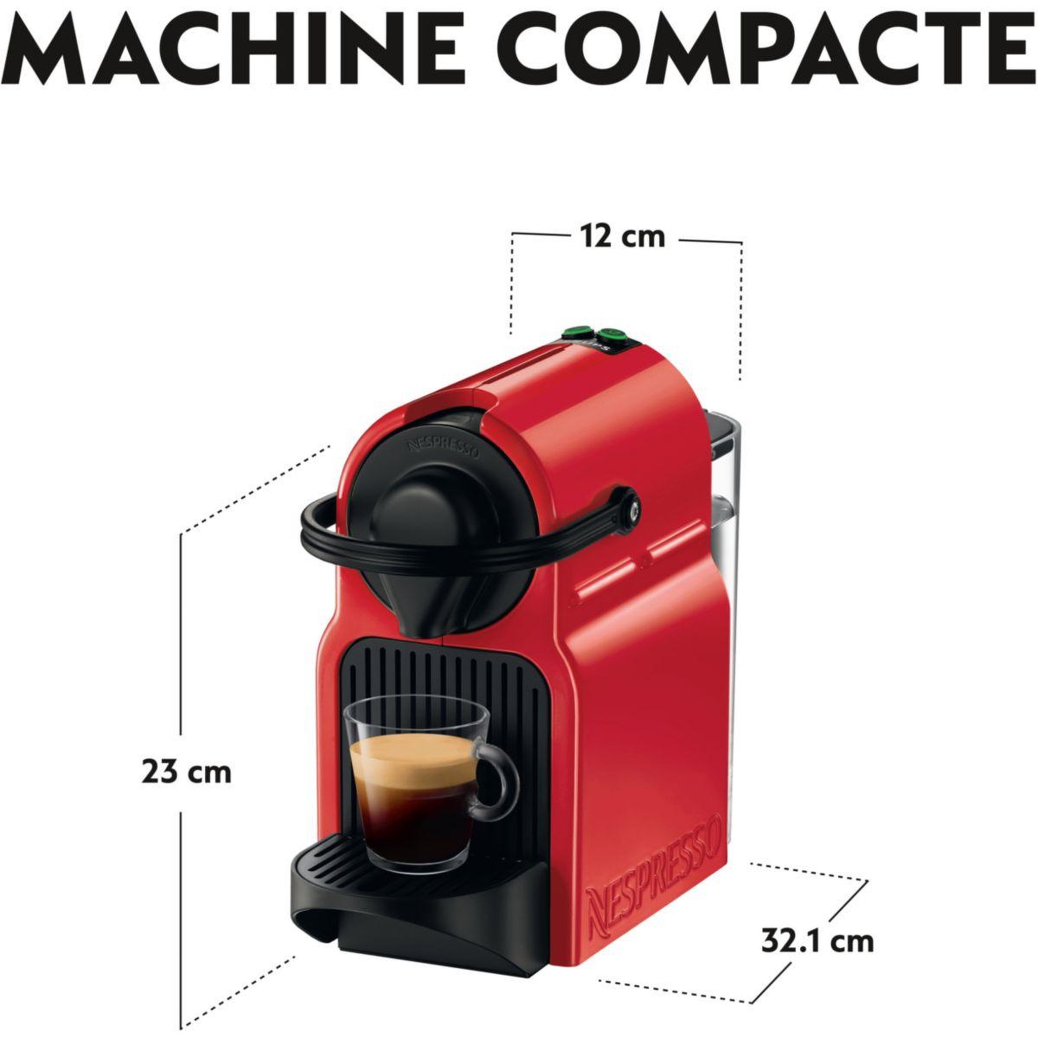 Voir la diapositive 5 : KRUPS Cafetière à dosettes machine à capsules Inissia rouge +50 caps YY5789FD