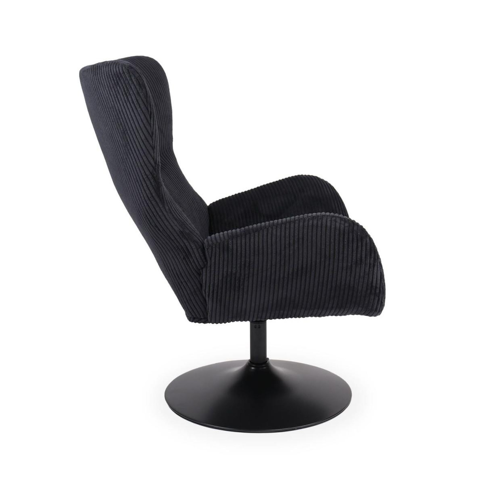 Voir la diapositive 3 : Paris Prix Fauteuil Pivotant en Velours Côtelé  Cléo  97cm Noir