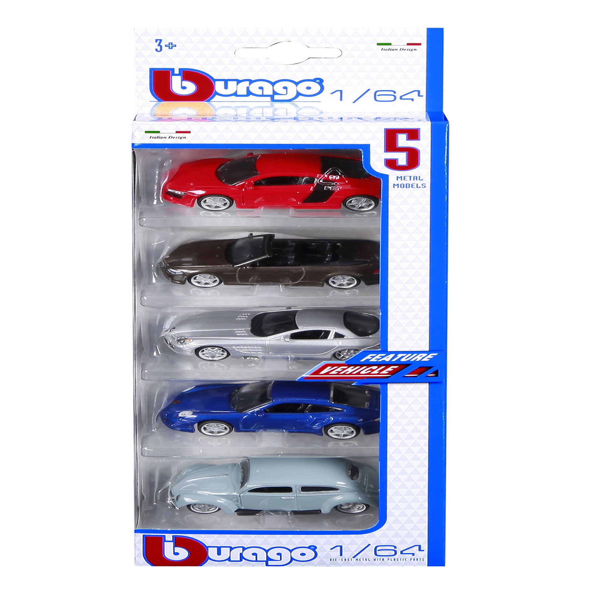 Voir la diapositive 3 : BURAGO Coffret 5 Véhicules 1/64