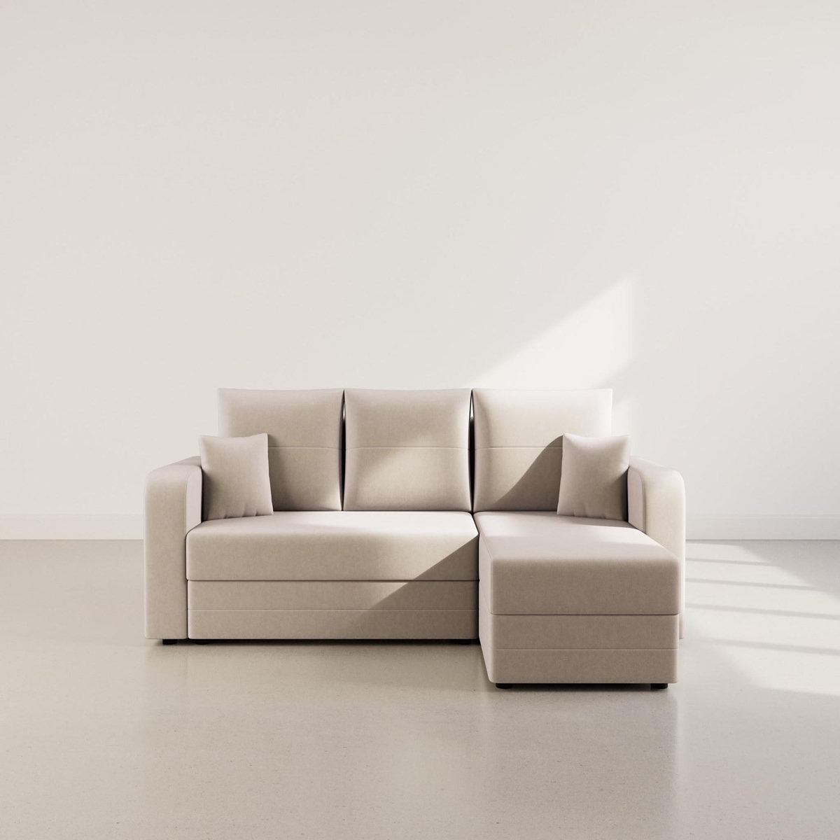 BEST MOBILIER Harvey - canapé d'angle réversible 4 places convertible avec coffre en velours