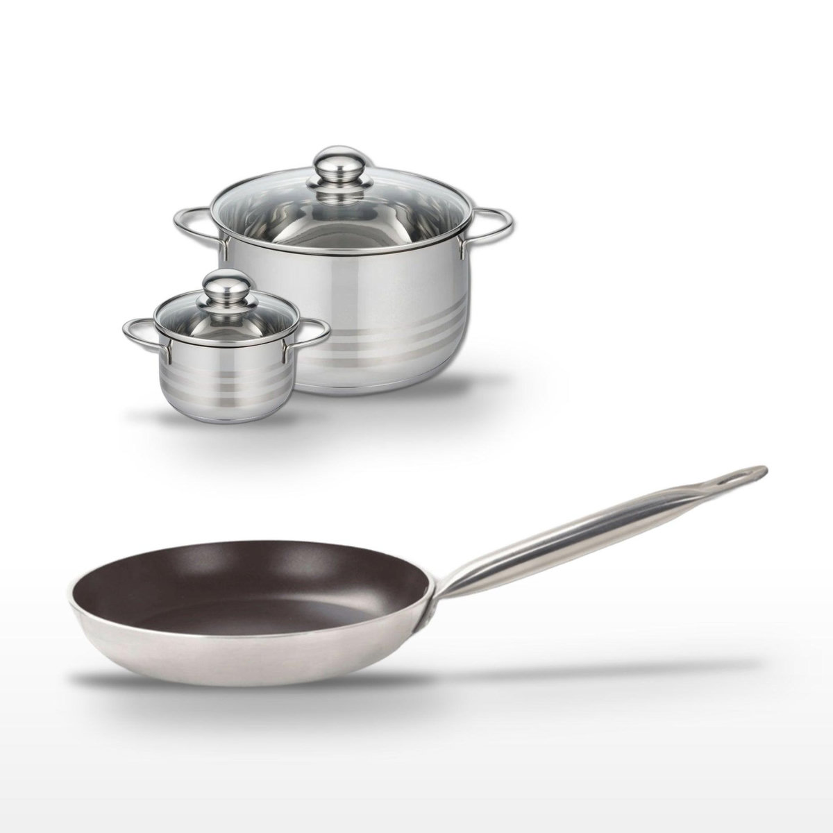 ELO Lot Poêle 32 cm & 2 Faitouts 12/24 cm Elo Bistro Line