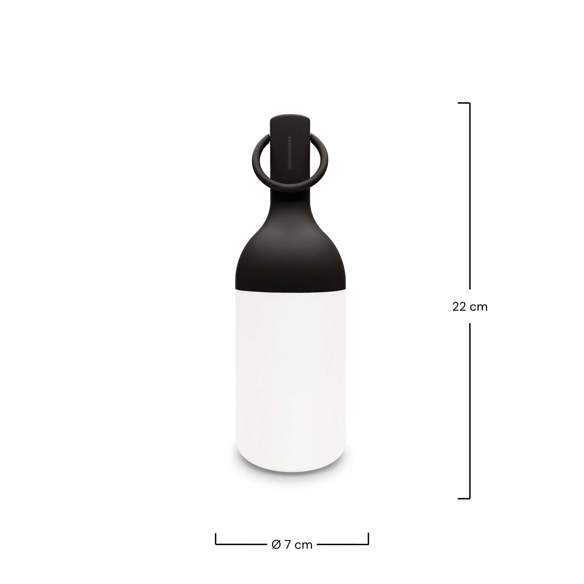 Voir la diapositive 4 : MAISON PAVANE Petite lampe nomade en plastique noir-Elo