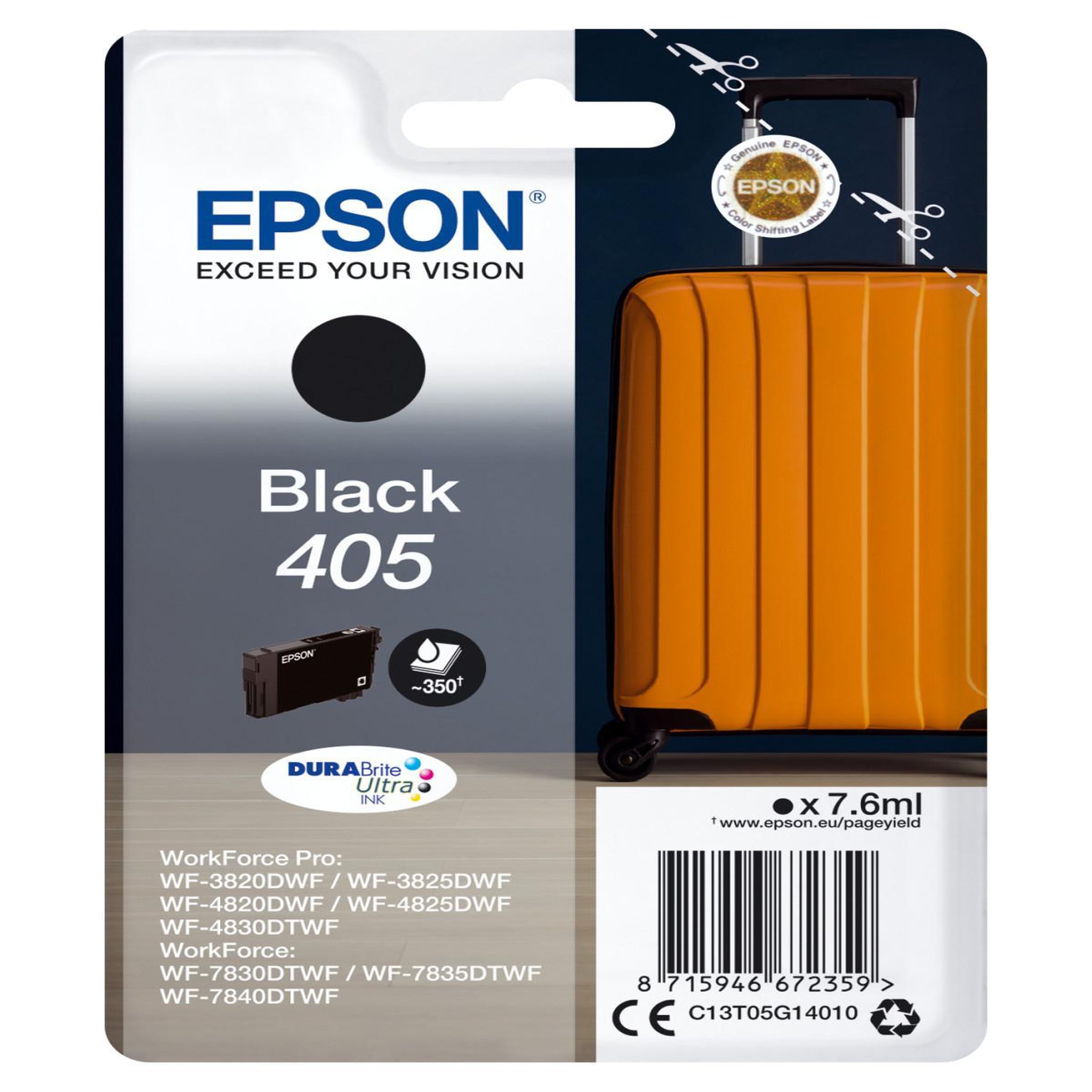 Voir la diapositive 2 : Epson Cartouche d'encre originale 405 noire standard - c13t05b14010