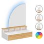 Voir la diapositive 6 : ID MARKET Coiffeuse suspendue ZELIA miroir LED avec 4 niches, 1 tiroir bois et blanc