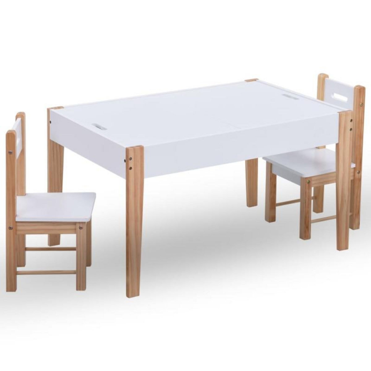 VIDAXL Ensemble de table et chaises pour enfants 3 pcs Noir et blanc