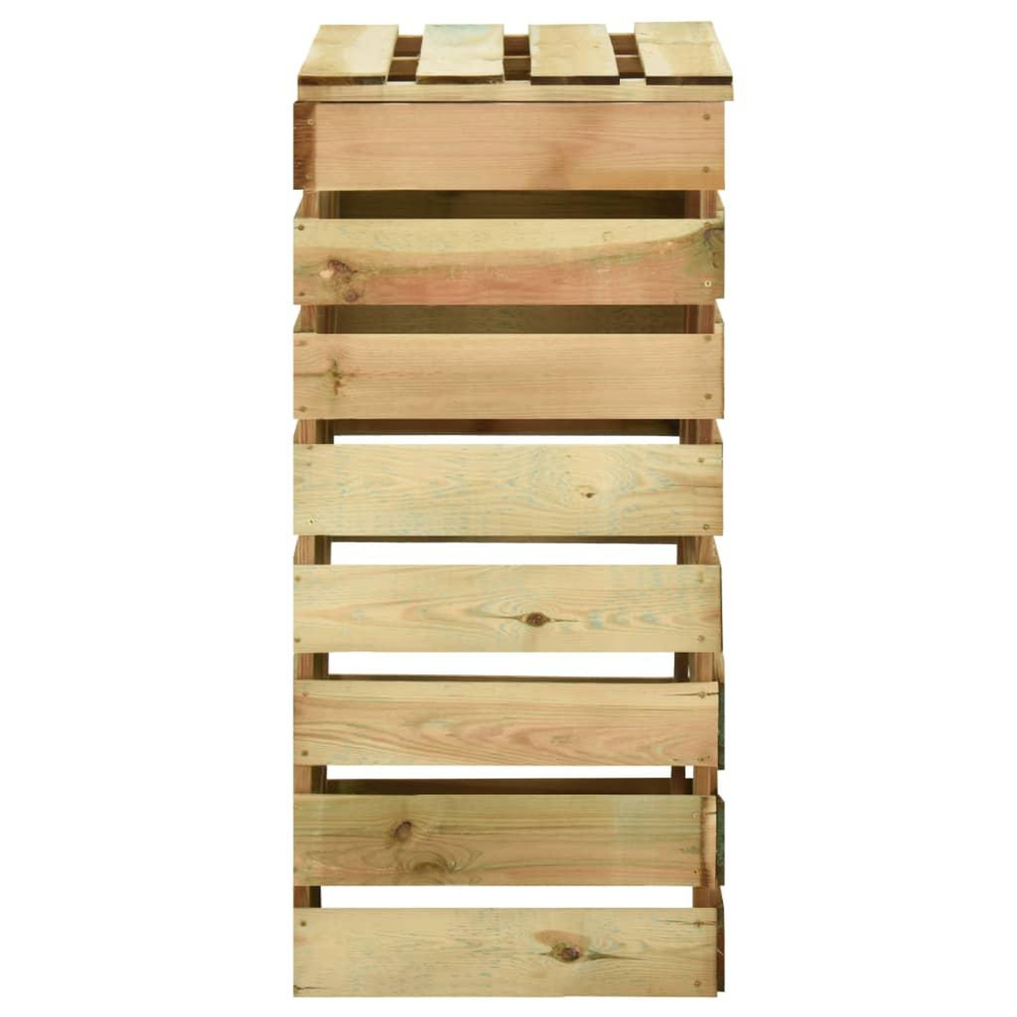 Voir la diapositive 5 : VIDAXL Composteur de jardin a lattes 80x50x100 cm Bois de pin impregne