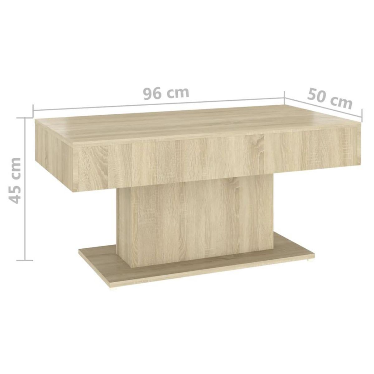 VIDAXL Table basse chene sonoma 96x50x45 cm bois d'ingenierie
