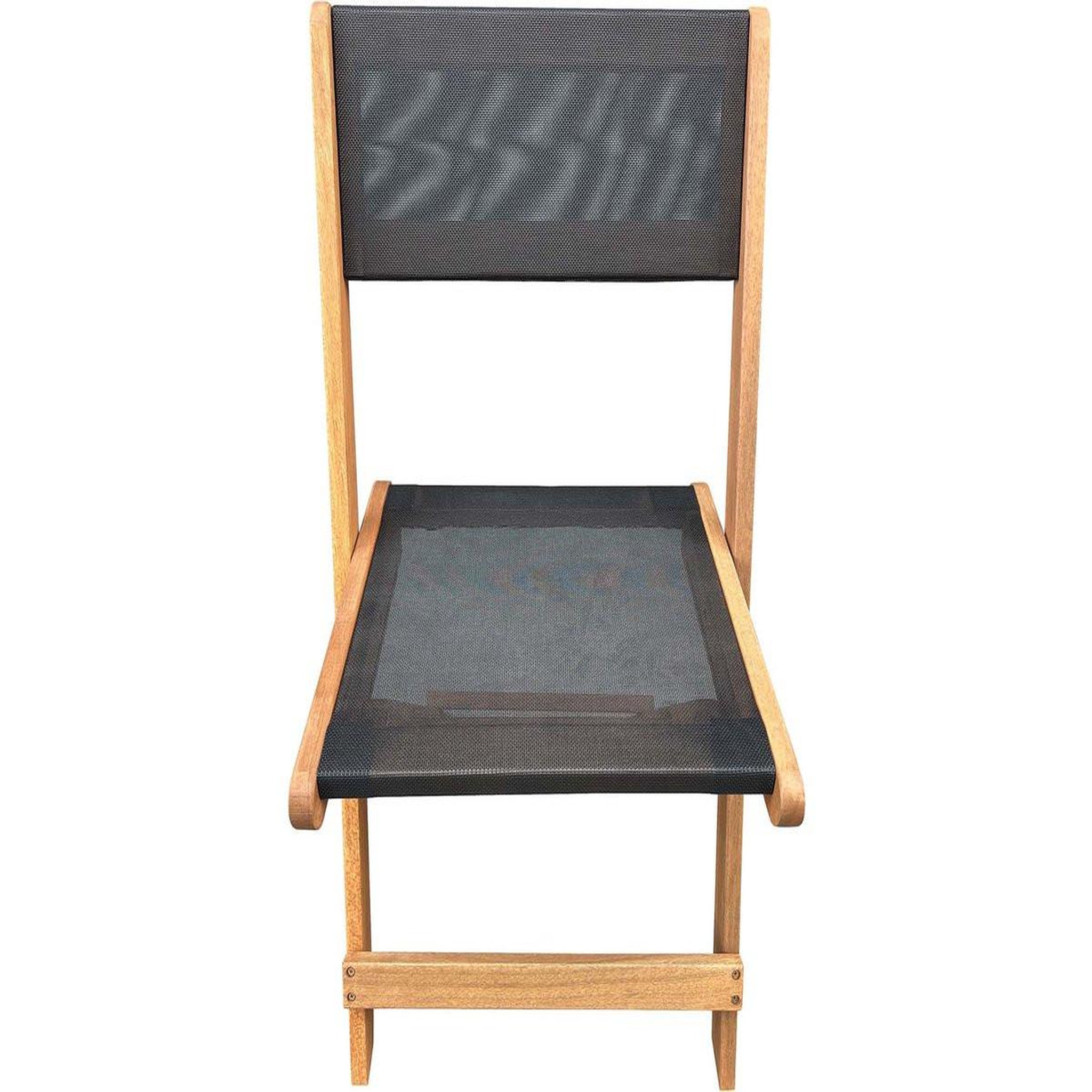 Voir la diapositive 4 : Habitat et Jardin Chaise pliante en bois exotique  seoul  - maple - noir - lot de 2