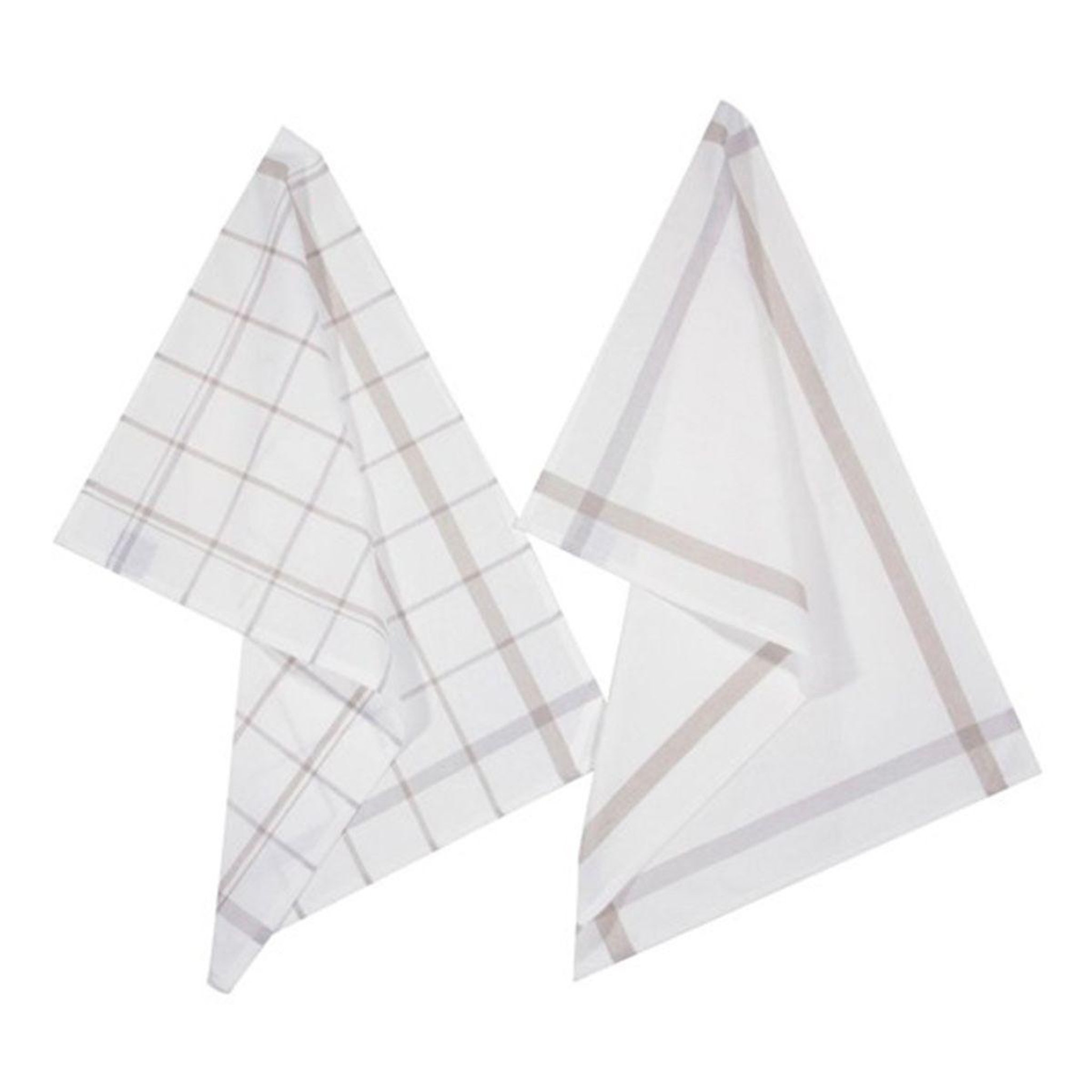 ATMOSPHERA Lot de 2 torchons de cuisine  traditionnel  70cm gris