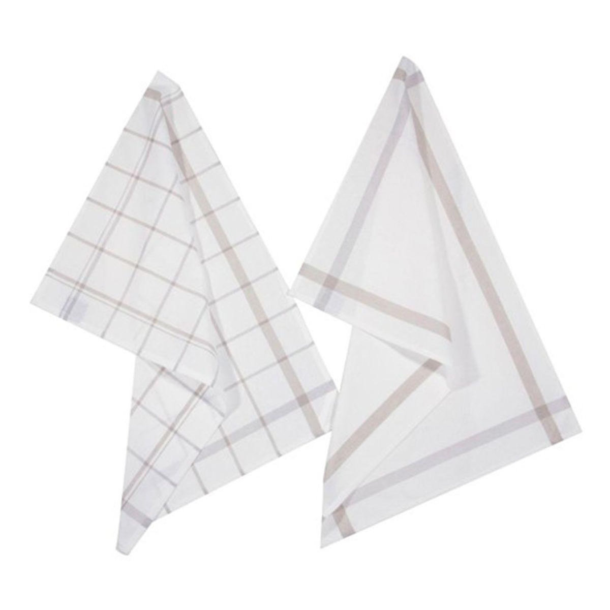ATMOSPHERA Lot de 2 Torchons de Cuisine  Traditionnel  70cm Gris