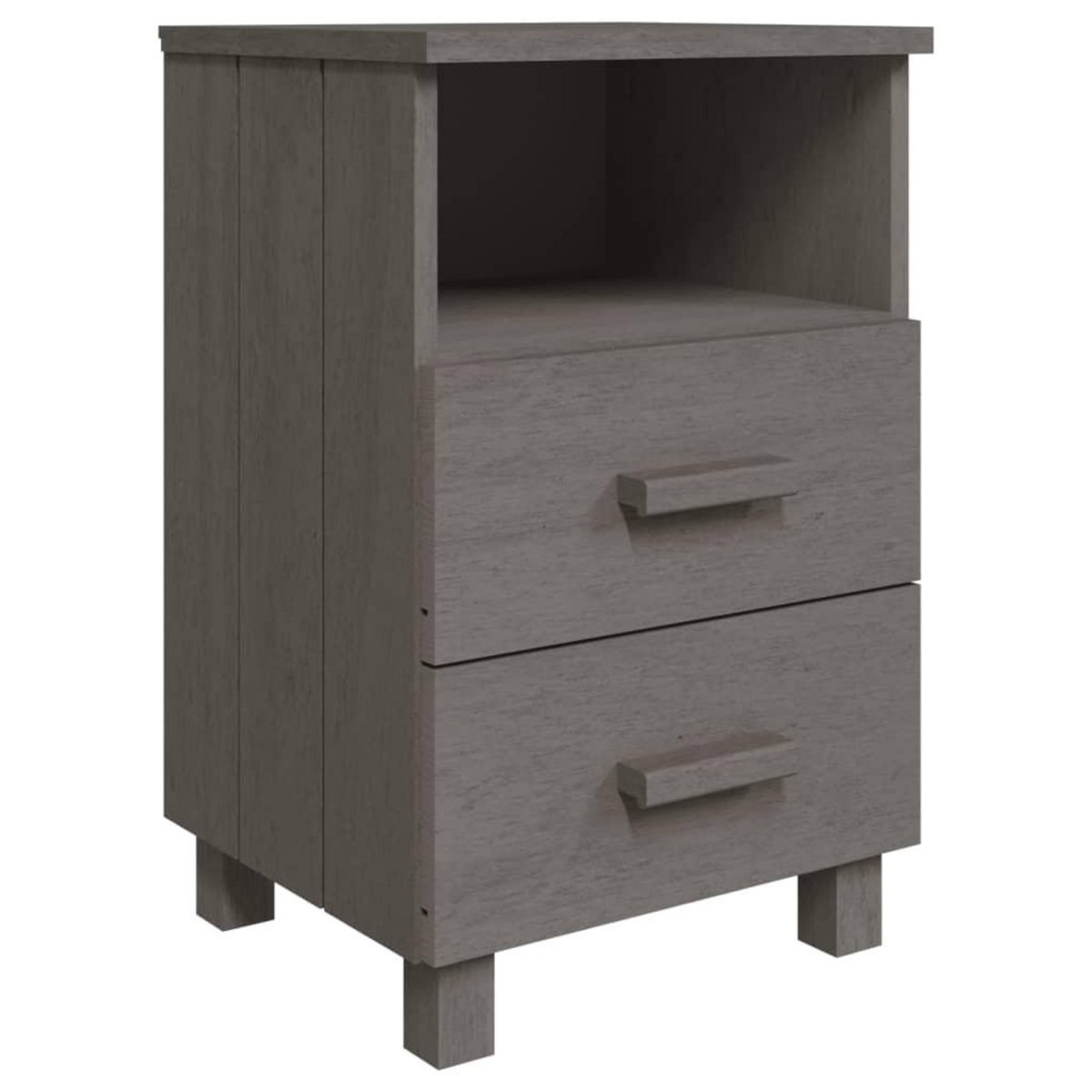 VIDAXL Table de chevet HAMAR Gris clair 40x35x62 cm Bois de pin massif