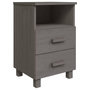 Voir la diapositive 2 : VIDAXL Table de chevet HAMAR Gris clair 40x35x62 cm Bois de pin massif