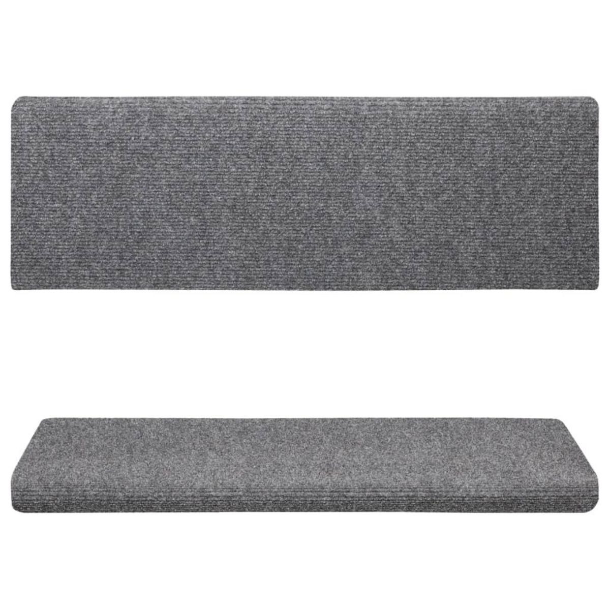 VIDAXL Tapis d'escalier 15 pcs Tissu aiguillete 65x21x4 cm Gris clair