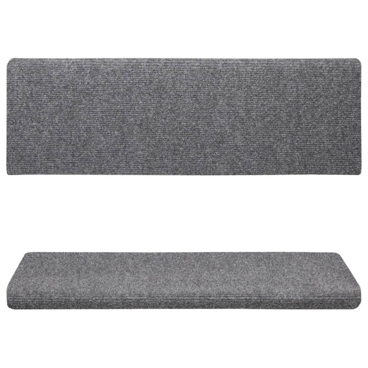 VIDAXL Tapis d'escalier 15 pcs Tissu aiguillete 65x21x4 cm Gris clair