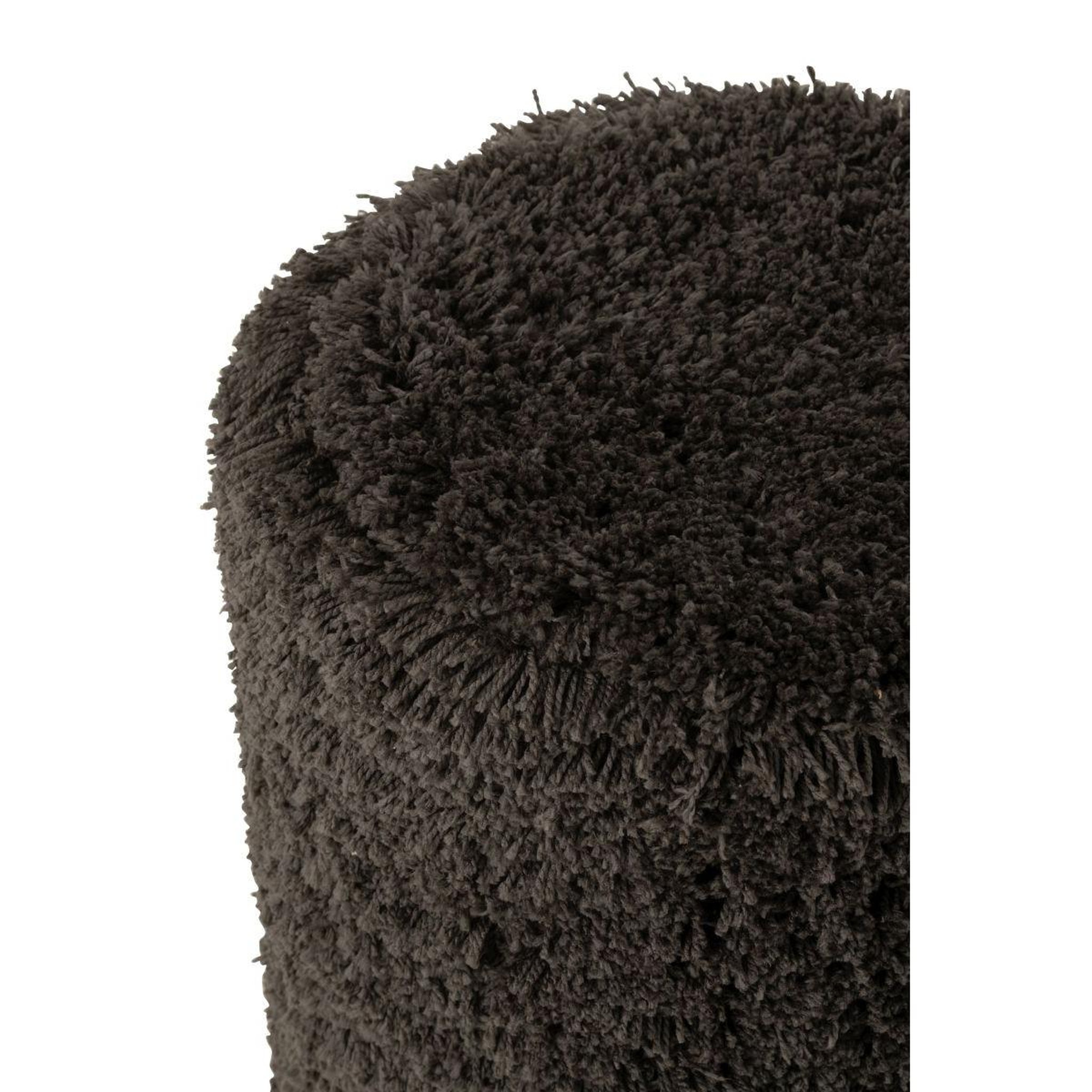 Voir la diapositive 2 : J-LINE Pouf cylindrique en tissu  doux  50cm noir