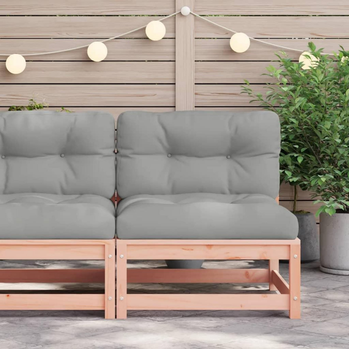 VIDAXL Canape de jardin sans accoudoirs coussins bois massif douglas