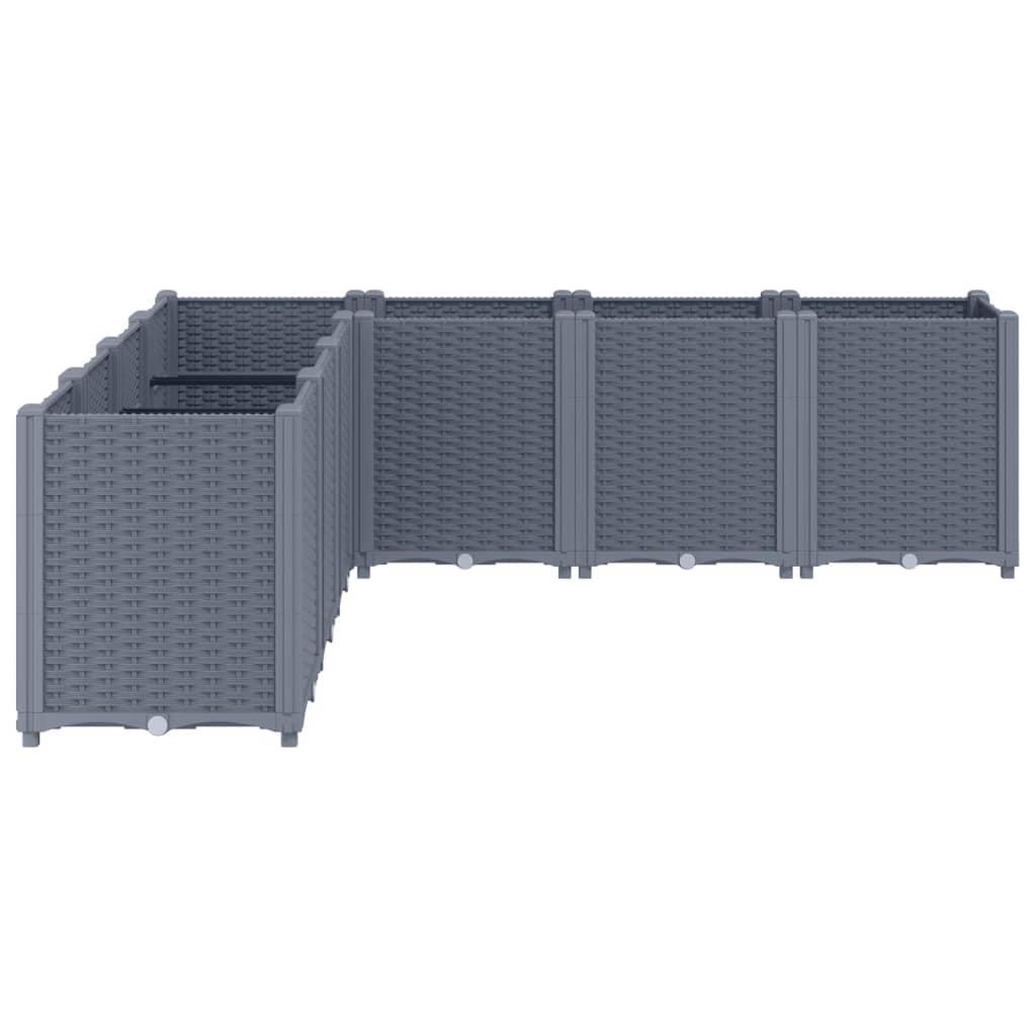 Voir la diapositive 4 : VIDAXL Jardiniere bleu gris 160x160x53 cm PP