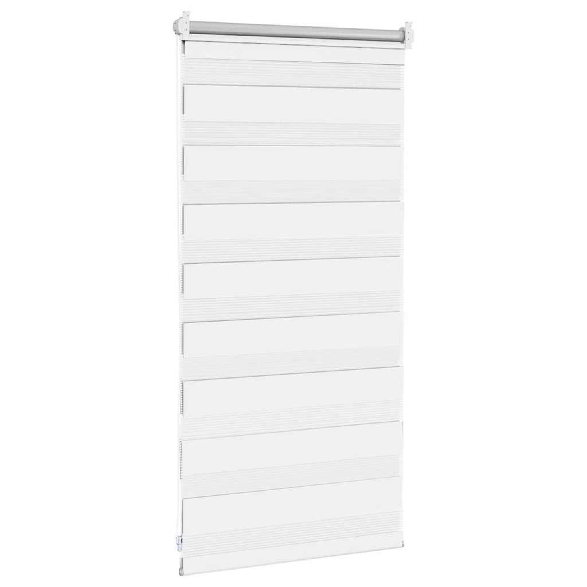 Voir la diapositive 4 : VIDAXL Store venitien zebre 40,9 x 100 cm, largeur du tissu 36,7 cm, blanc