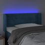 Voir la diapositive 4 : VIDAXL Tete de lit a LED Bleu fonce 103x16x78/88 cm Velours
