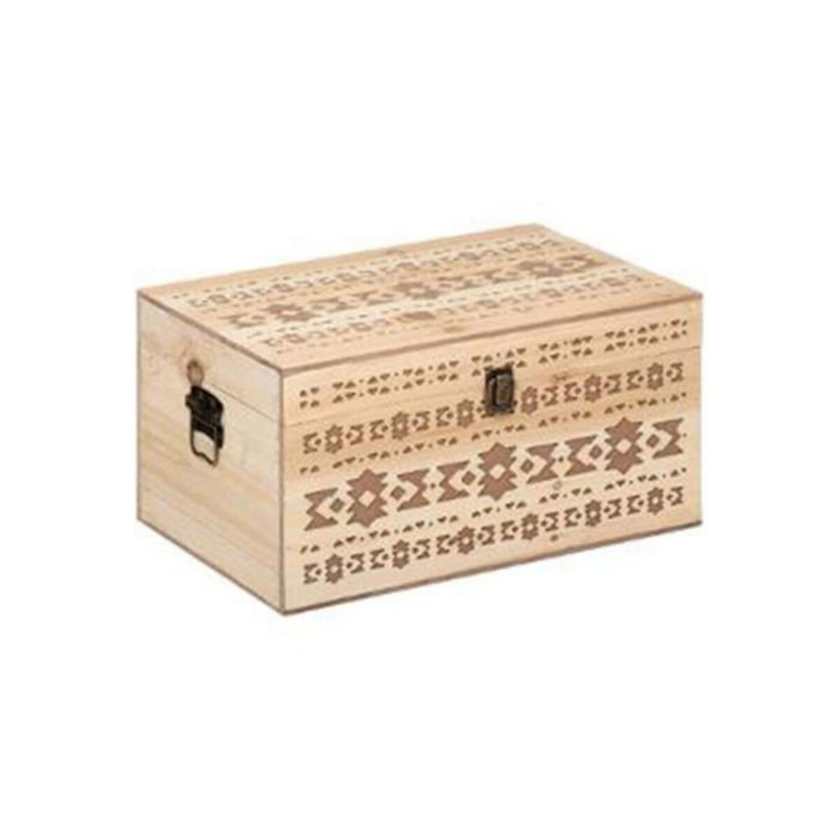 ATMOSPHERA Lot de 4 Malles en Bois  Hacienda  58cm Naturel