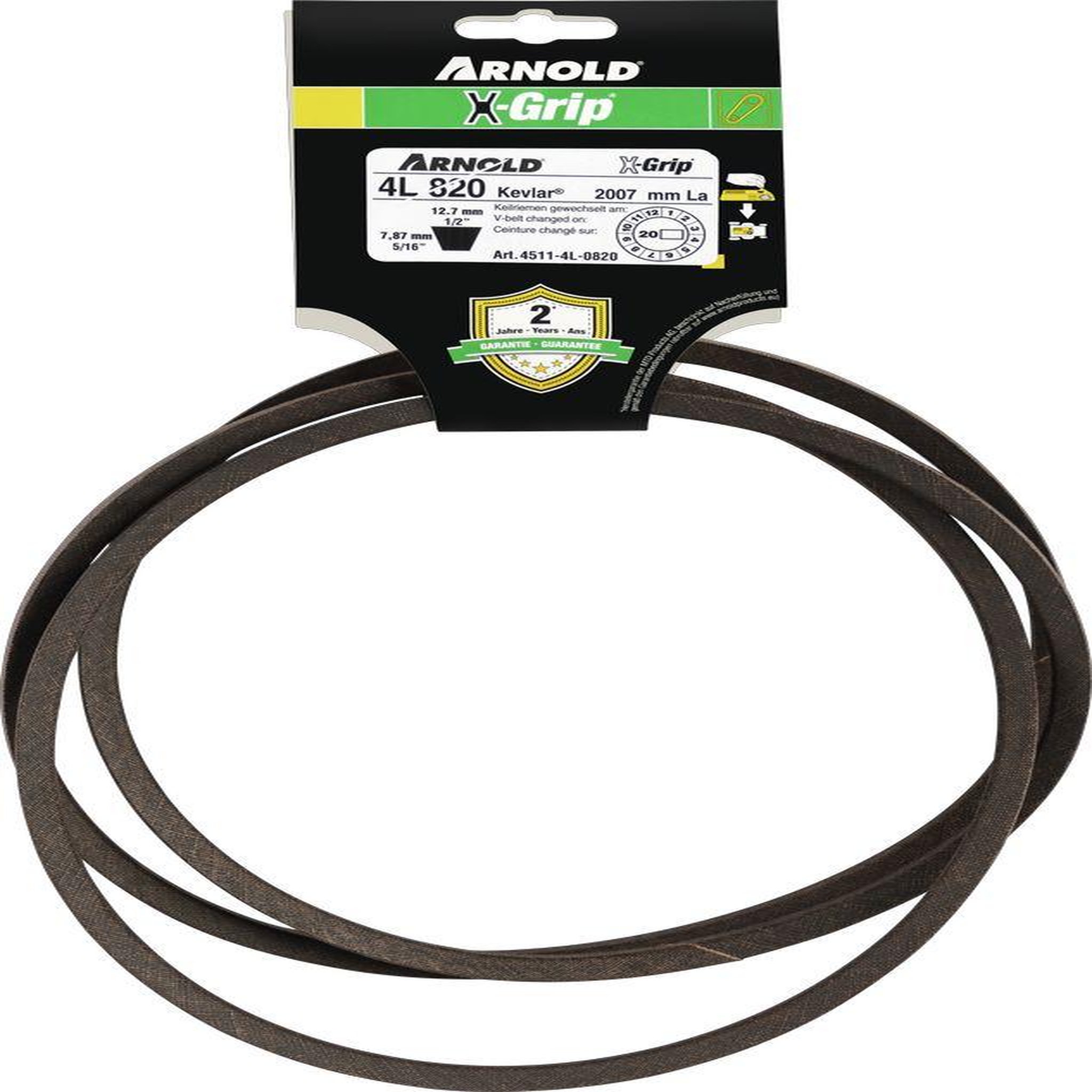 ARNOLD Courroie trapézoïdale x-grip v de type 4l820