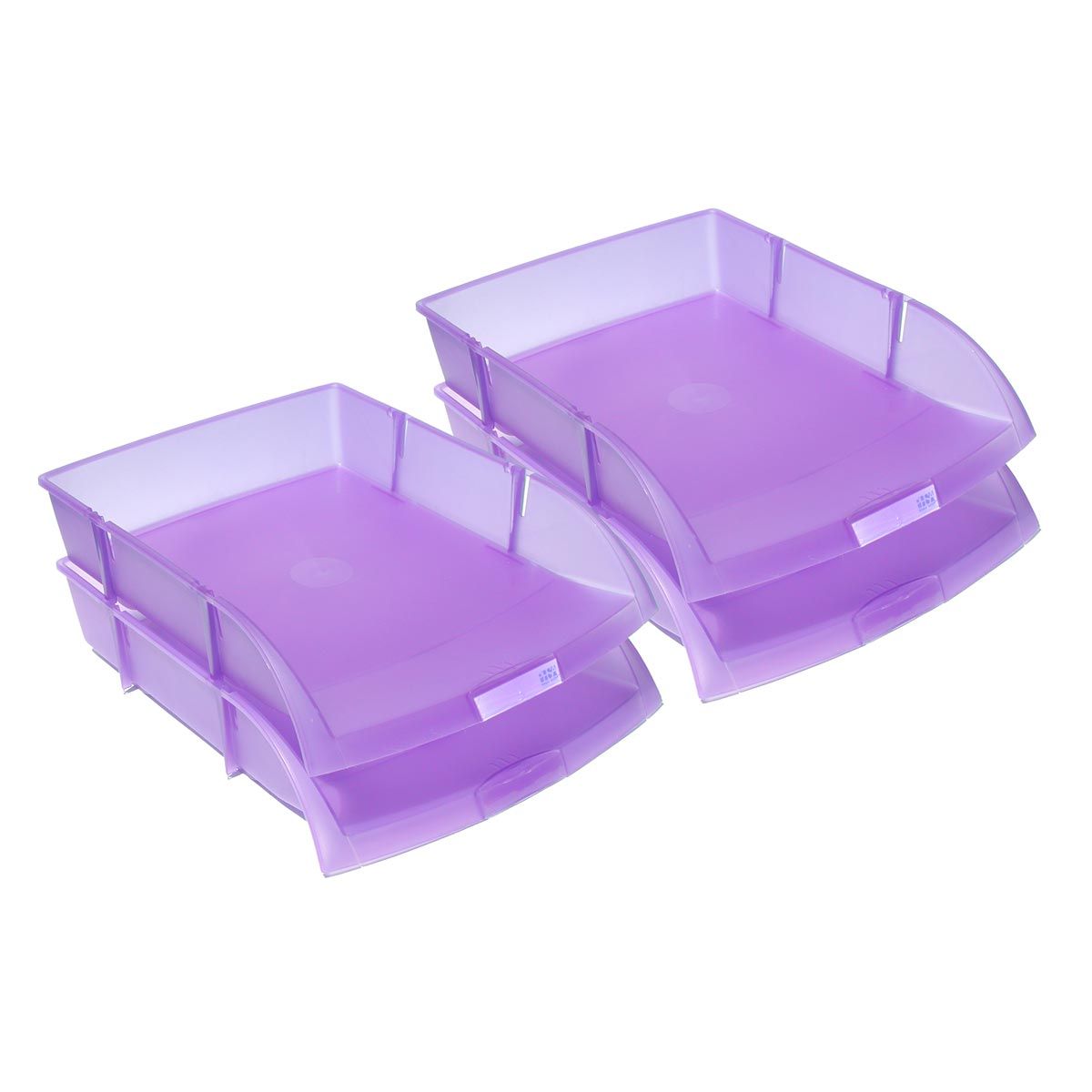 PIERRE HENRY  Lot de 4 bacs à courrier violet