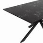 Voir la diapositive 5 : ID MARKET Table à manger rectangle ALIX 8 personnes pied araignée noir et plateau effet marbre noir ALASKA 160 cm