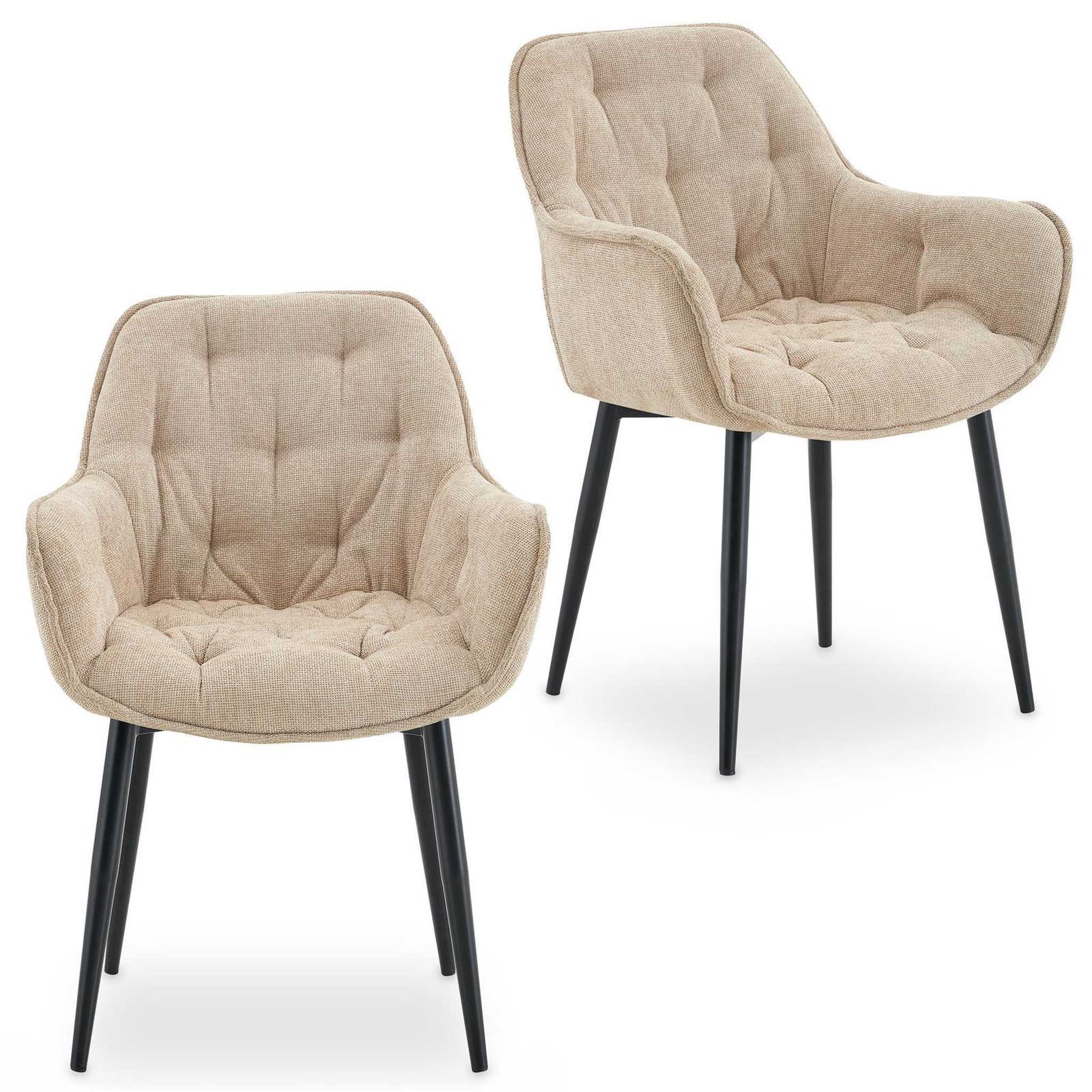 Voir la diapositive 1 : IDIMEX Lot de 2 chaises ARDEN de salle à manger en tissu